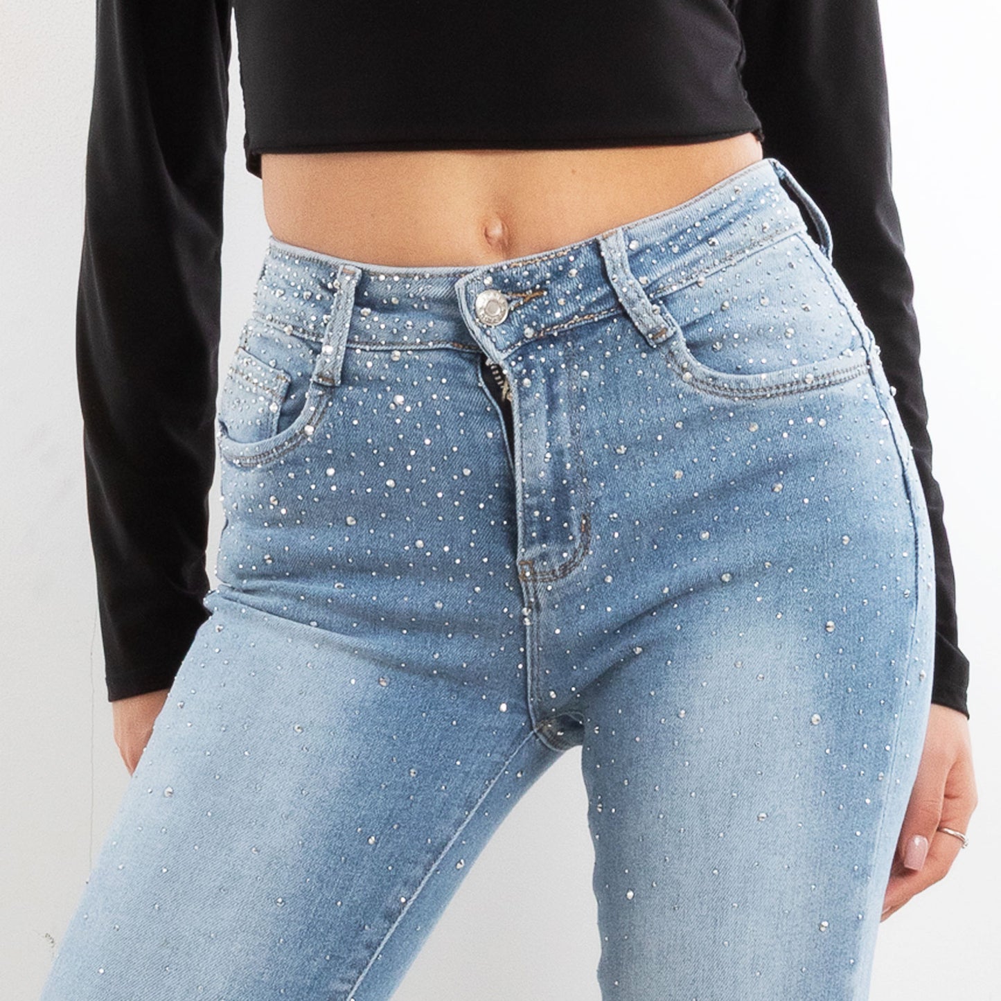 toocool jeans pantaloni skinny strass push up cy 1106