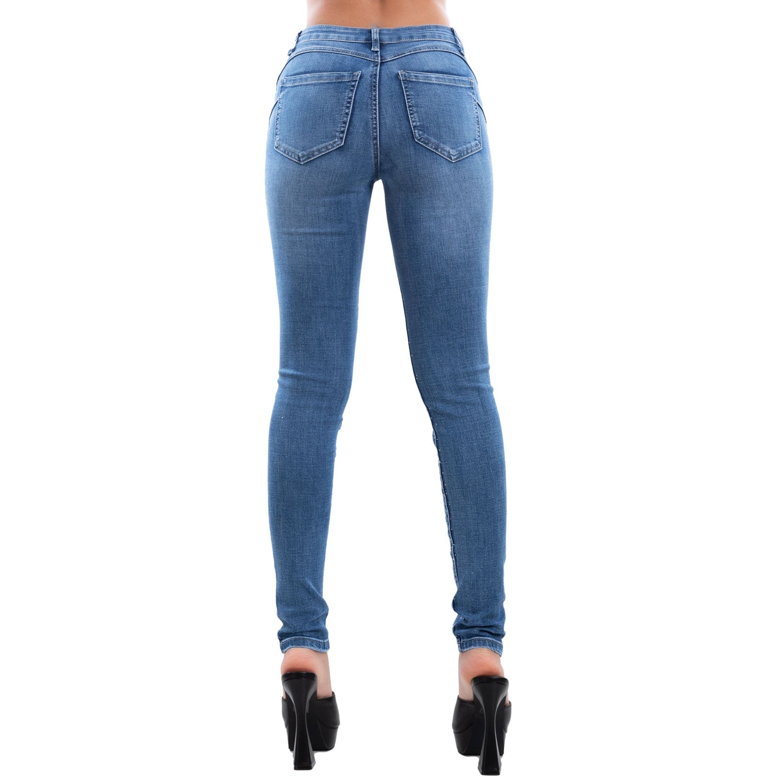 toocool jeans pantaloni skinny strass push up cy 1106