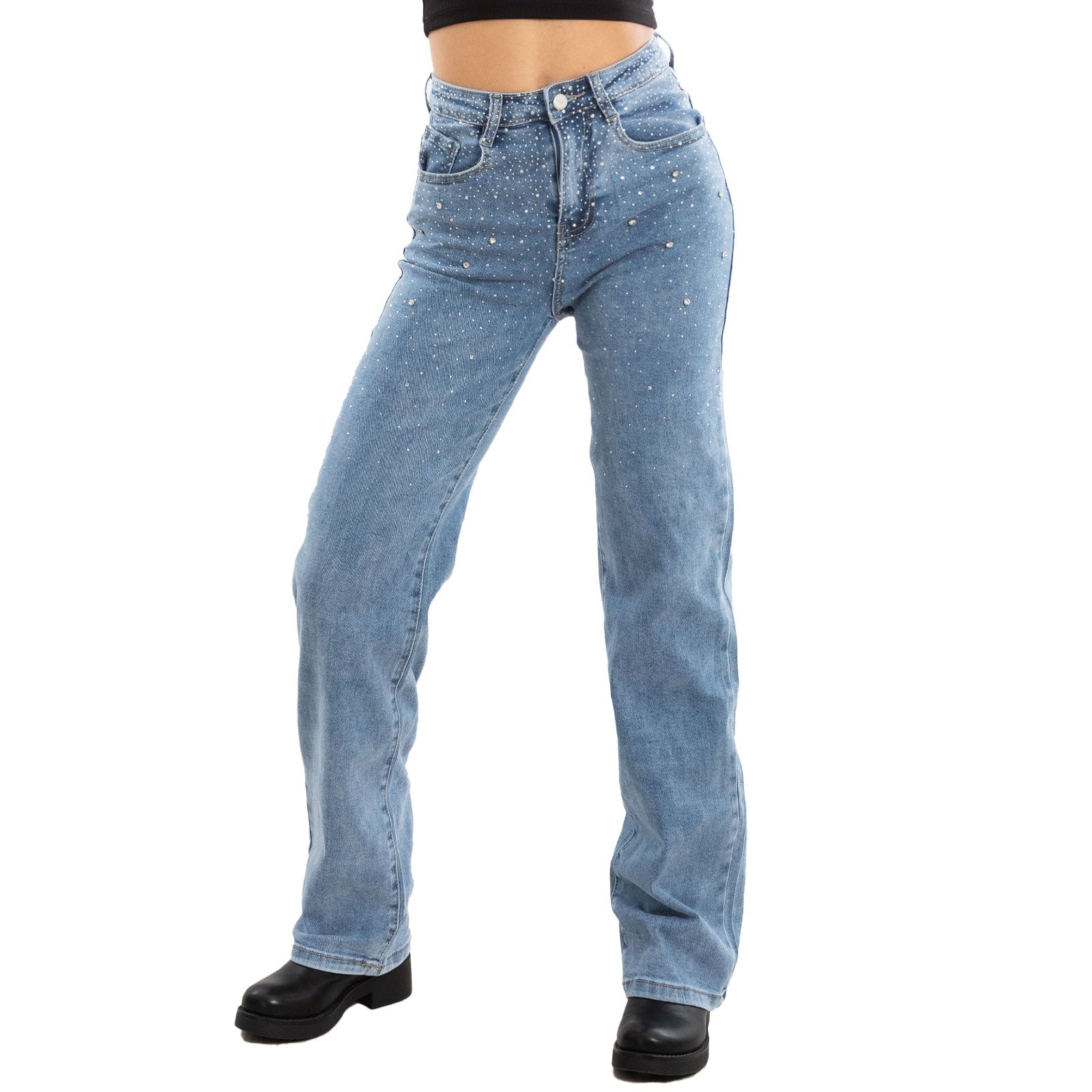 toocool jeans donna palazzo strass bootcut vita alta js035 1
