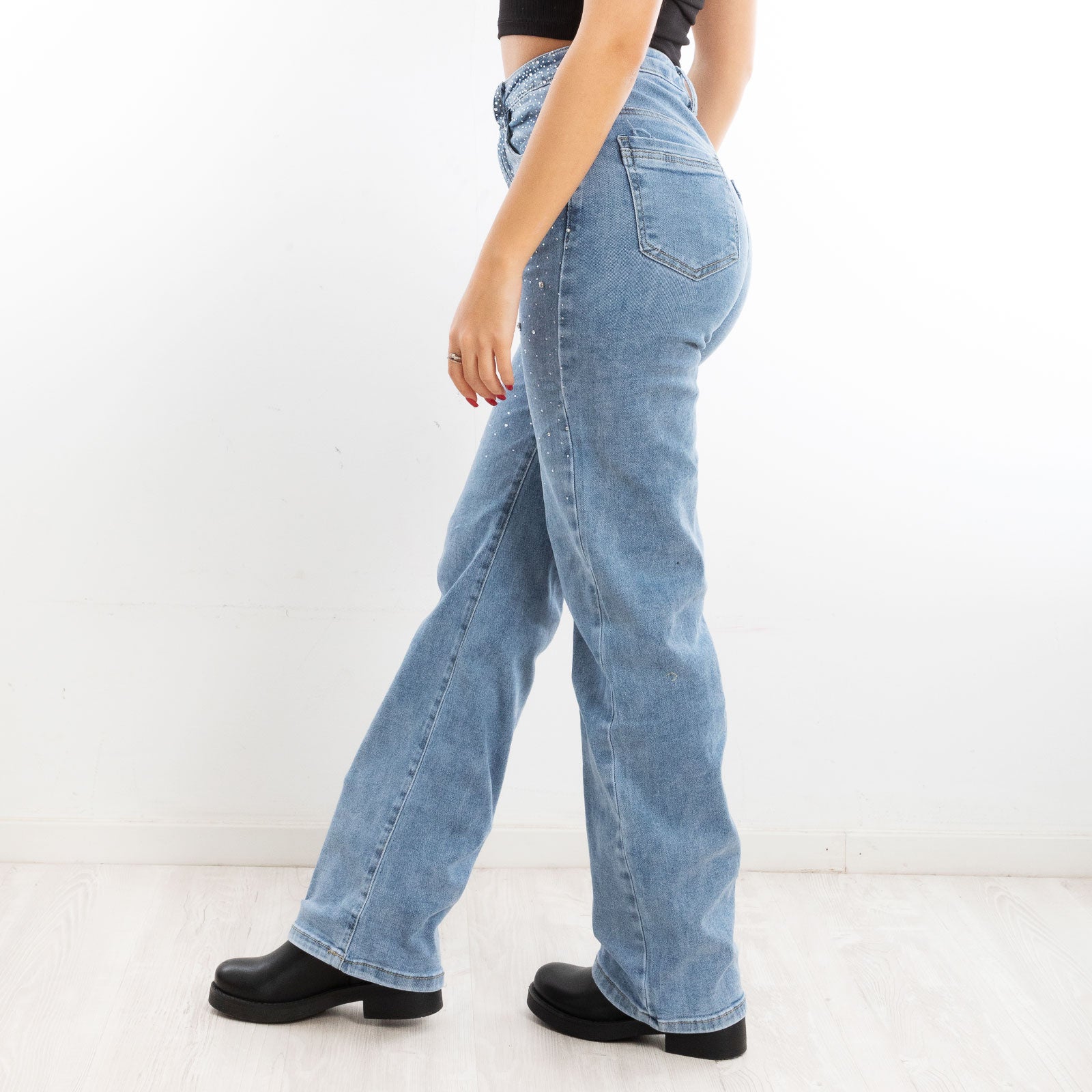 toocool jeans donna palazzo strass bootcut vita alta js035 1