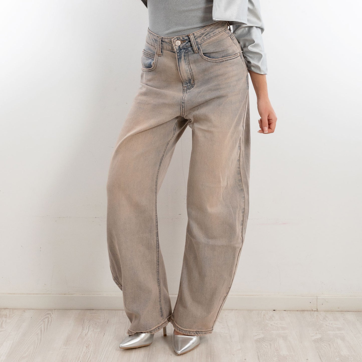 toocool jeans donna baggy banana lavaggio sfumato denim ml131
