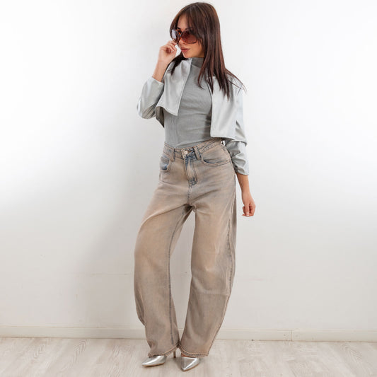 toocool jeans donna baggy banana lavaggio sfumato denim ml131