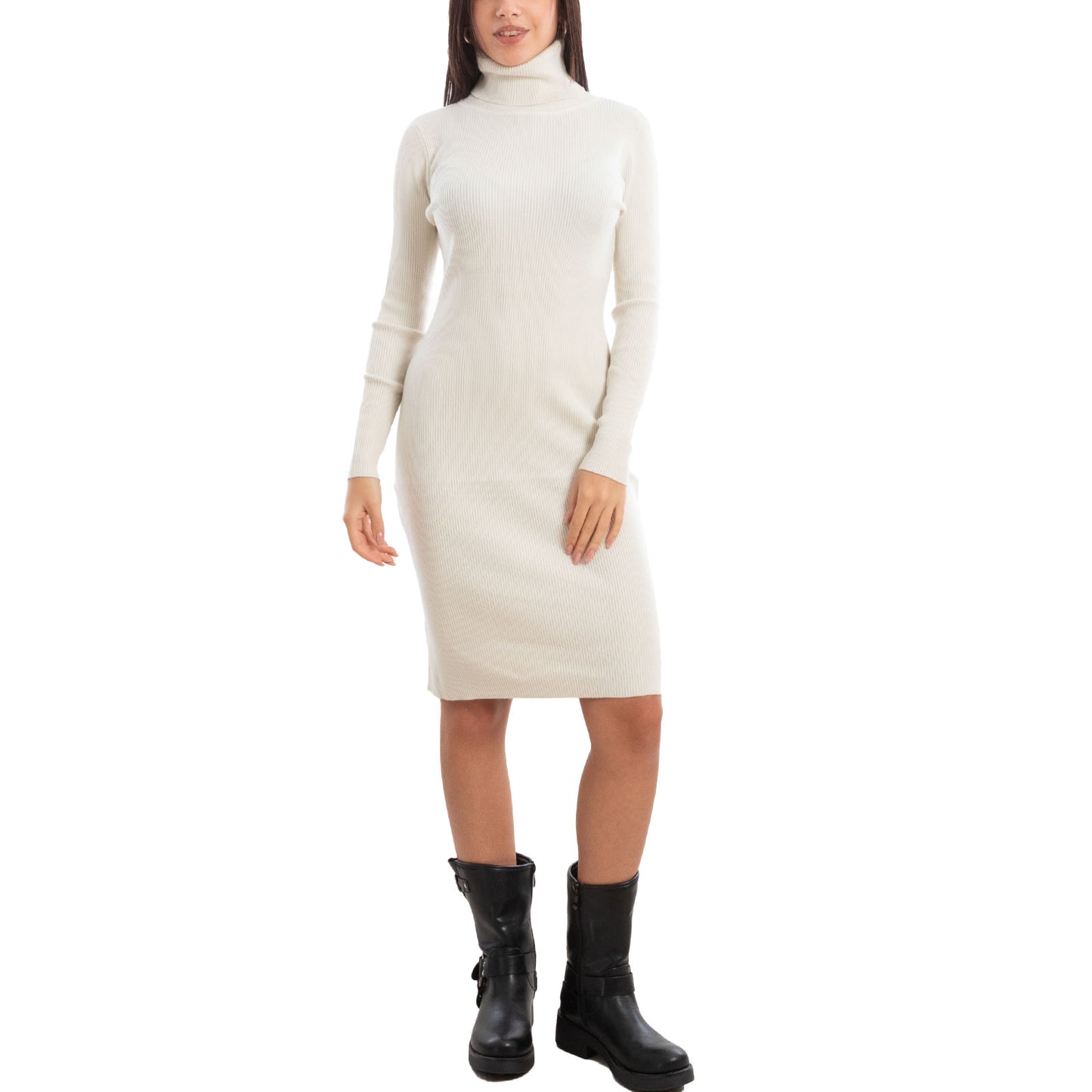 toocool miniabito maglione donna lungo collo alto mm98015