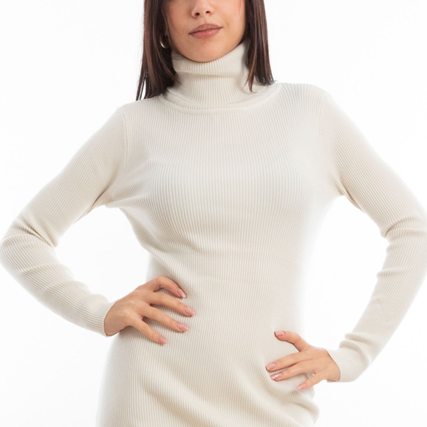 toocool miniabito maglione donna lungo collo alto mm98015