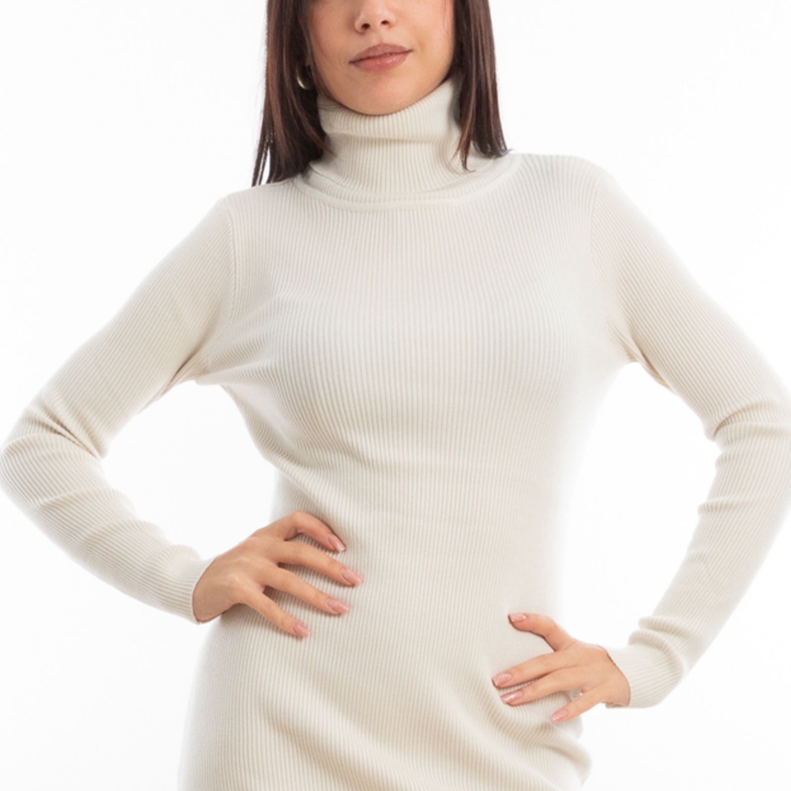 toocool miniabito maglione donna lungo collo alto mm98015