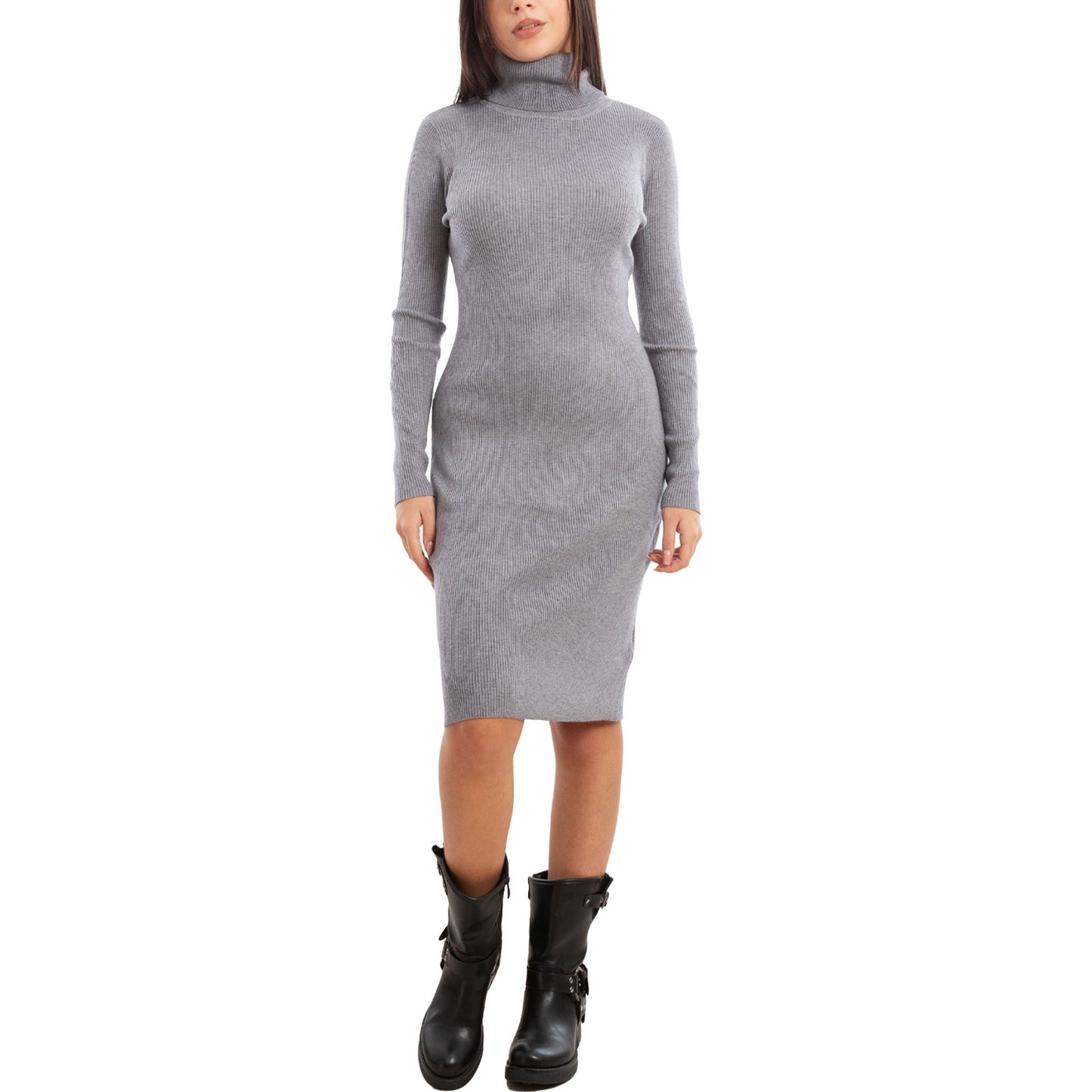 toocool miniabito maglione donna lungo collo alto mm98015