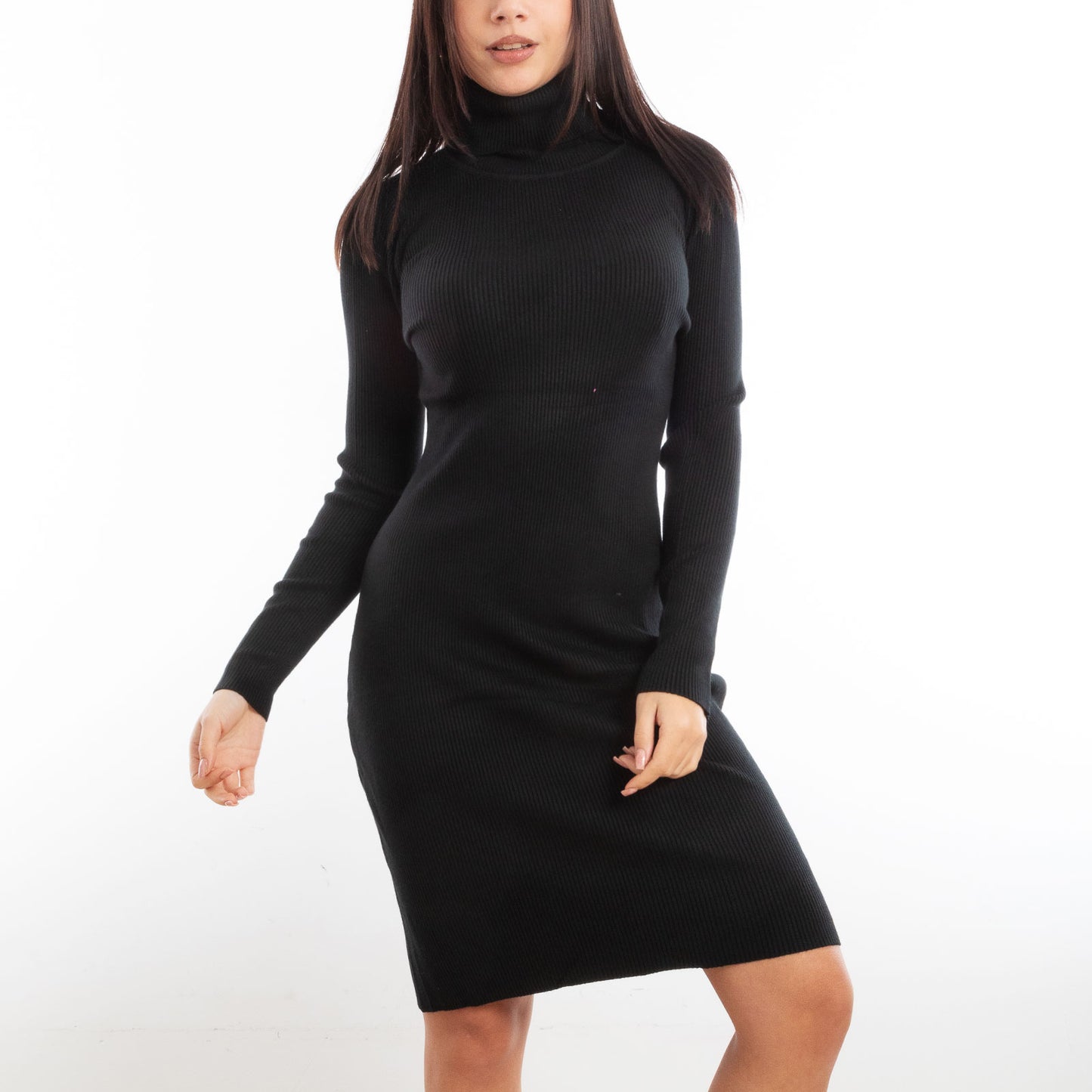 toocool miniabito maglione donna lungo collo alto mm98015