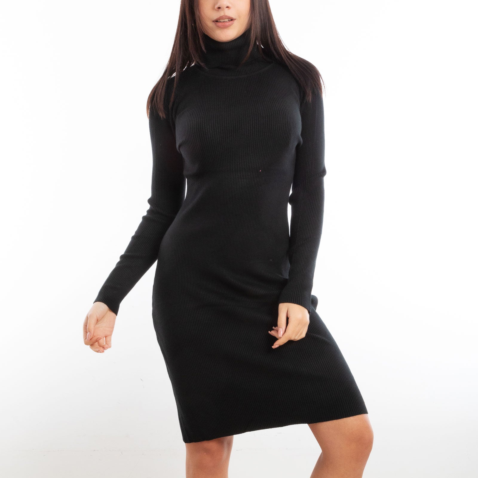 toocool miniabito maglione donna lungo collo alto mm98015