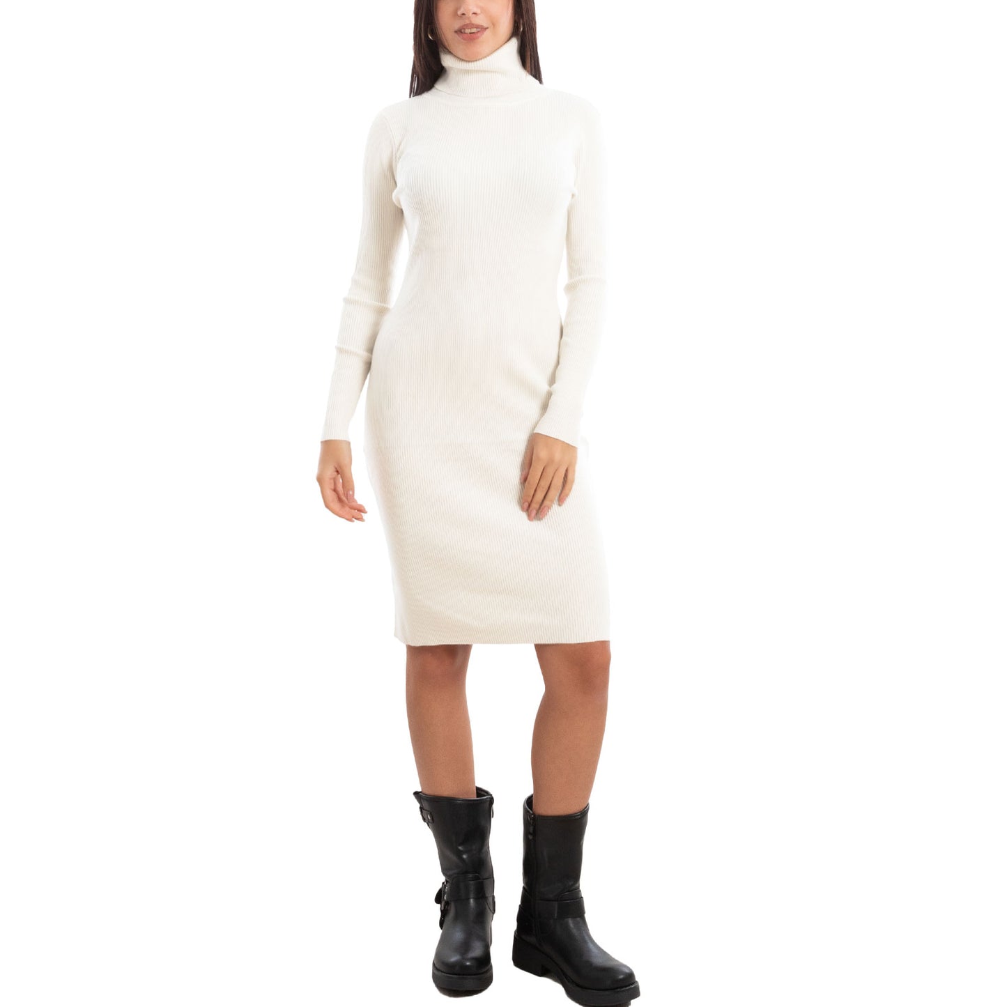 toocool miniabito maglione donna lungo collo alto mm98015