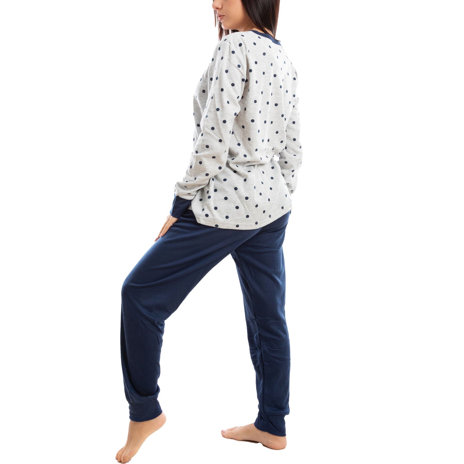 toocool pigiama donna invernale felpato gatto pois caldo cotone q2076