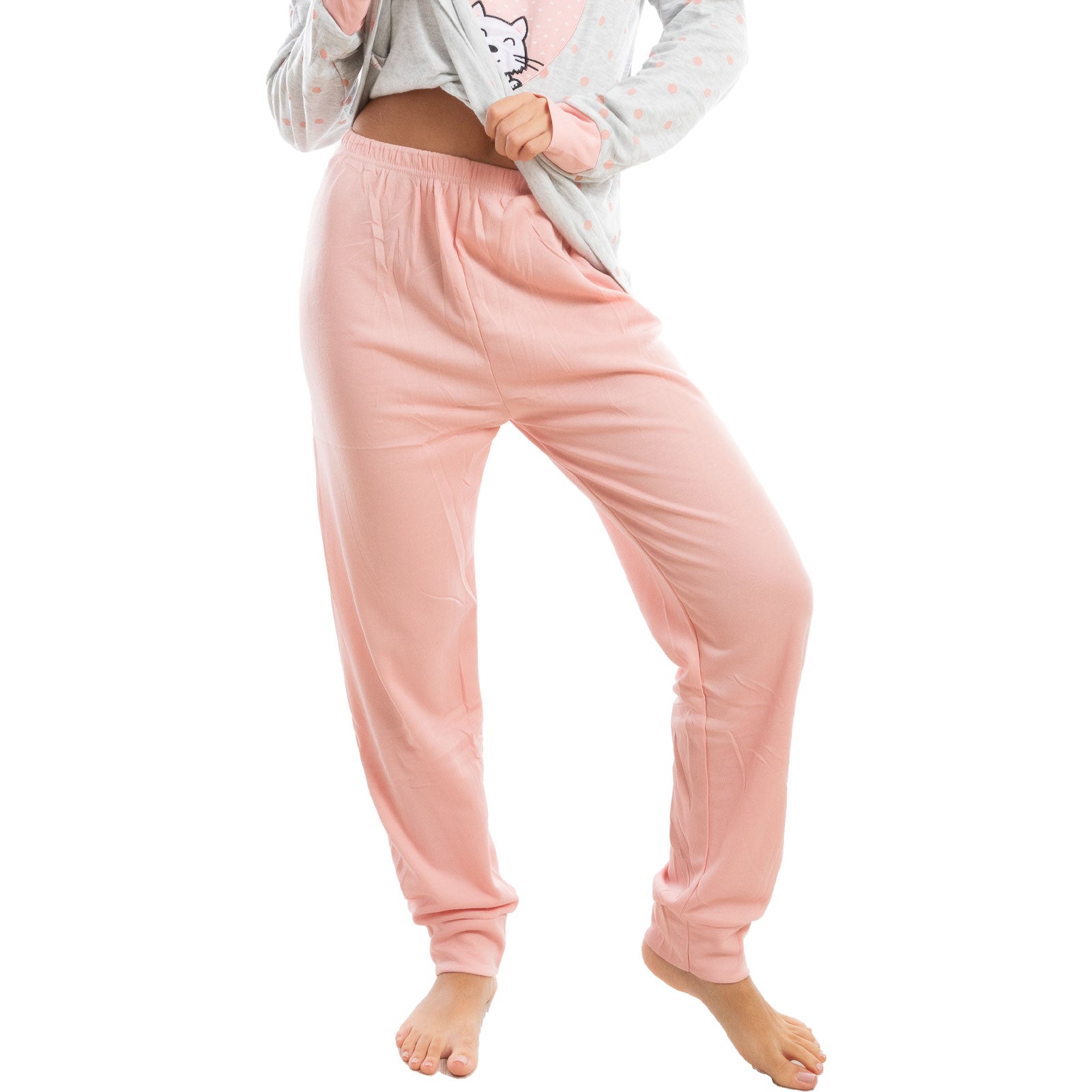 toocool pigiama donna invernale felpato gatto pois caldo cotone q2076