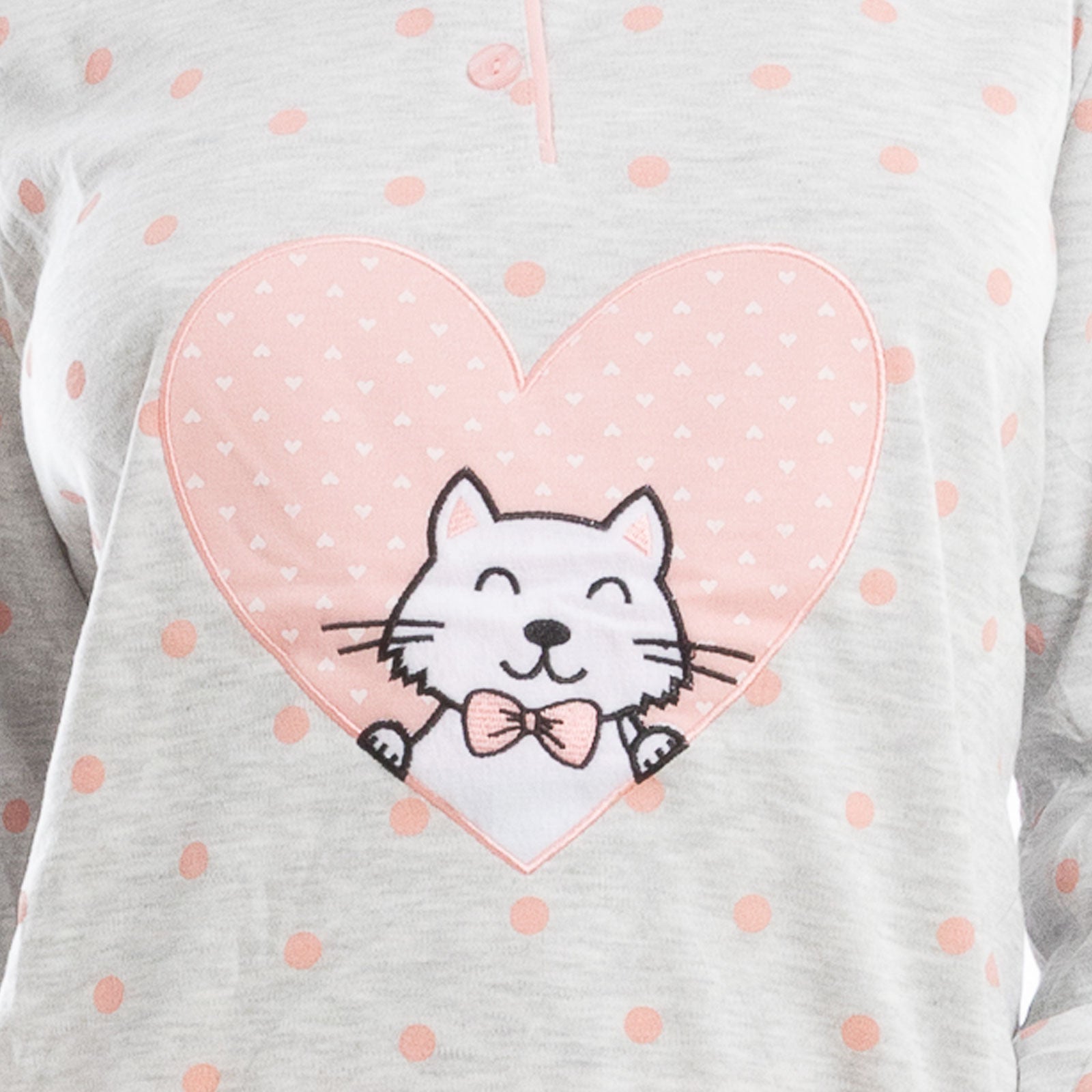 toocool pigiama donna invernale felpato gatto pois caldo cotone q2076