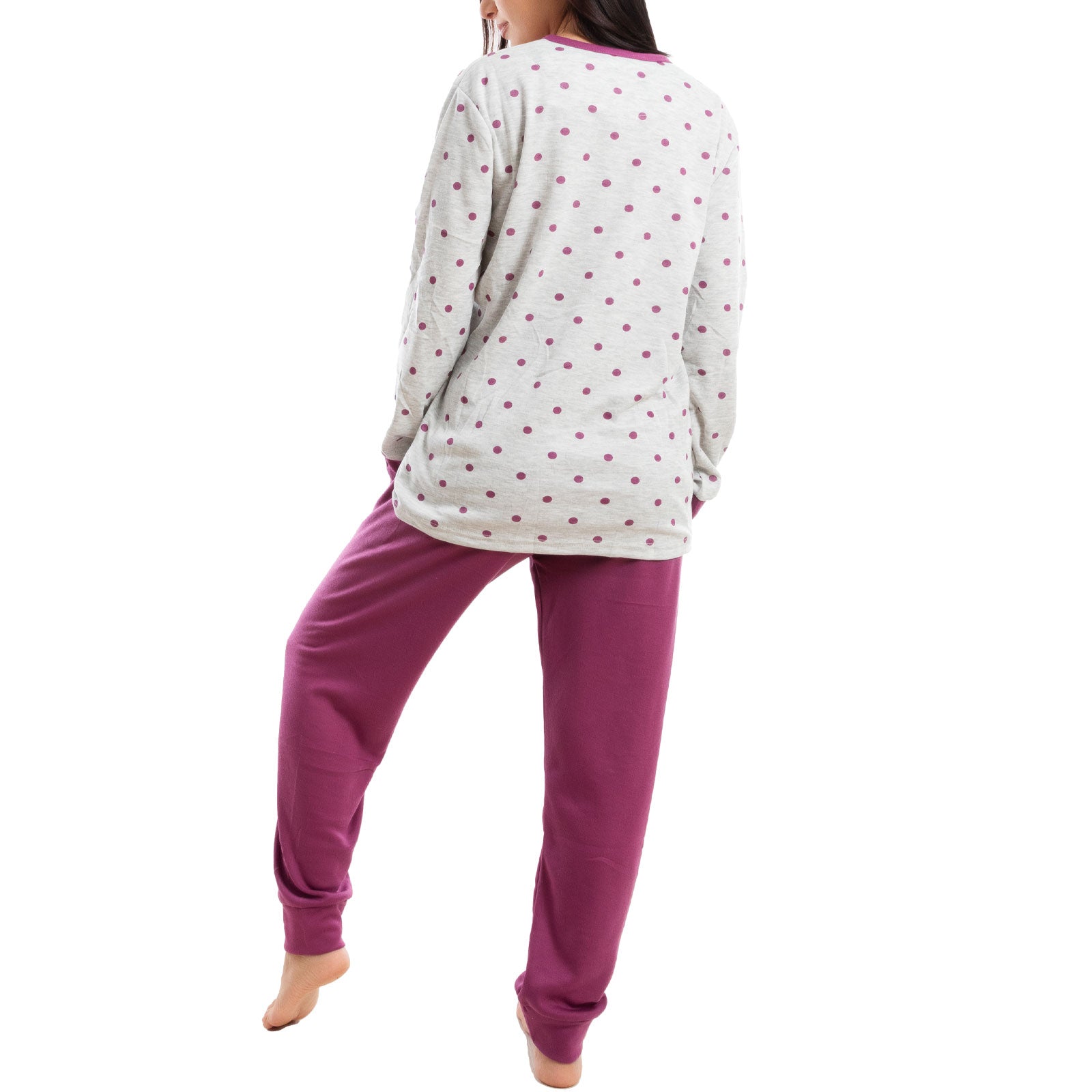 toocool pigiama donna invernale felpato gatto pois caldo cotone q2076