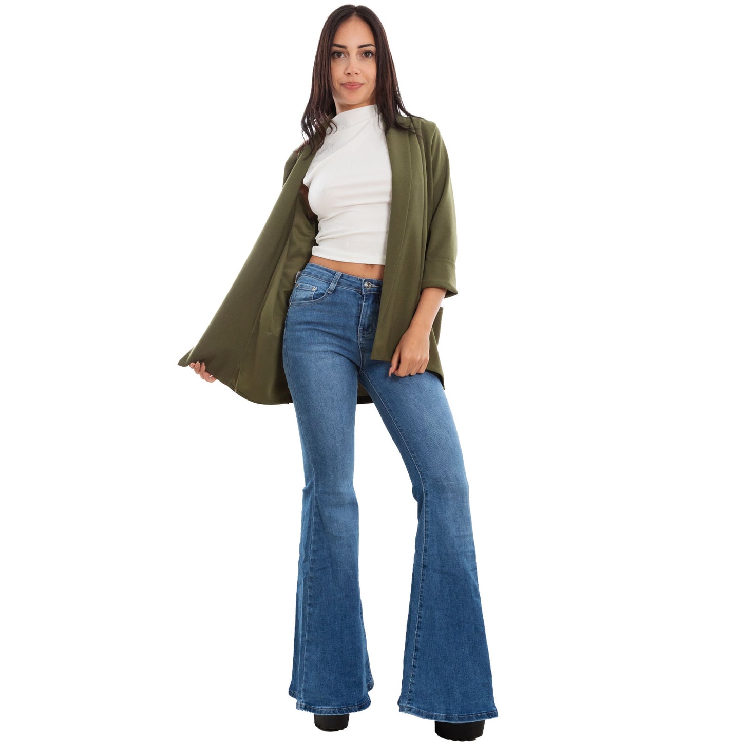 toocool top donna corto costine smanicato elasticizzato vi 5033