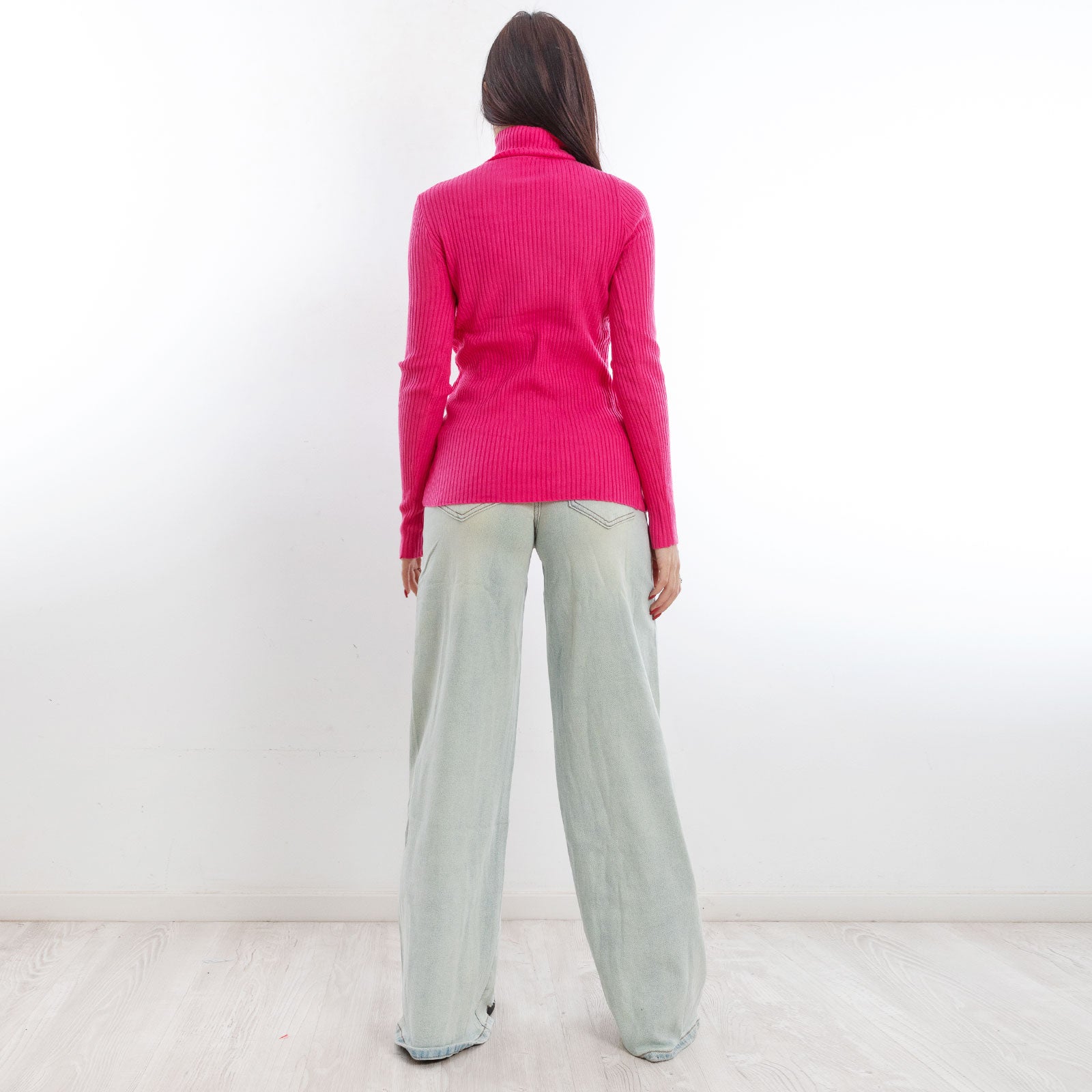 toocool maglione donna maglia a costine dolcevita collo alto vi 6880