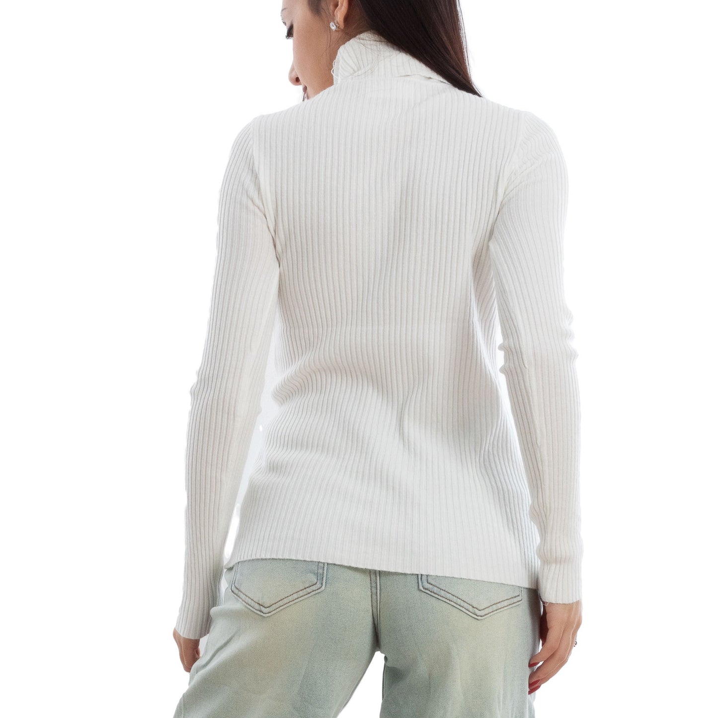 toocool maglione donna maglia a costine dolcevita collo alto vi 6880