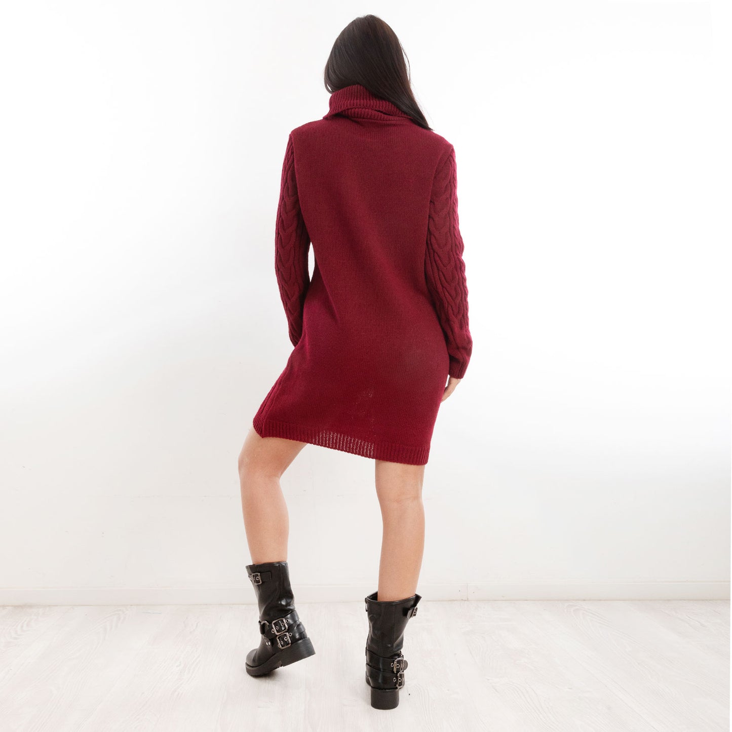 toocool maxi maglione donna miniabito vestito tricot collo alto vi 88320