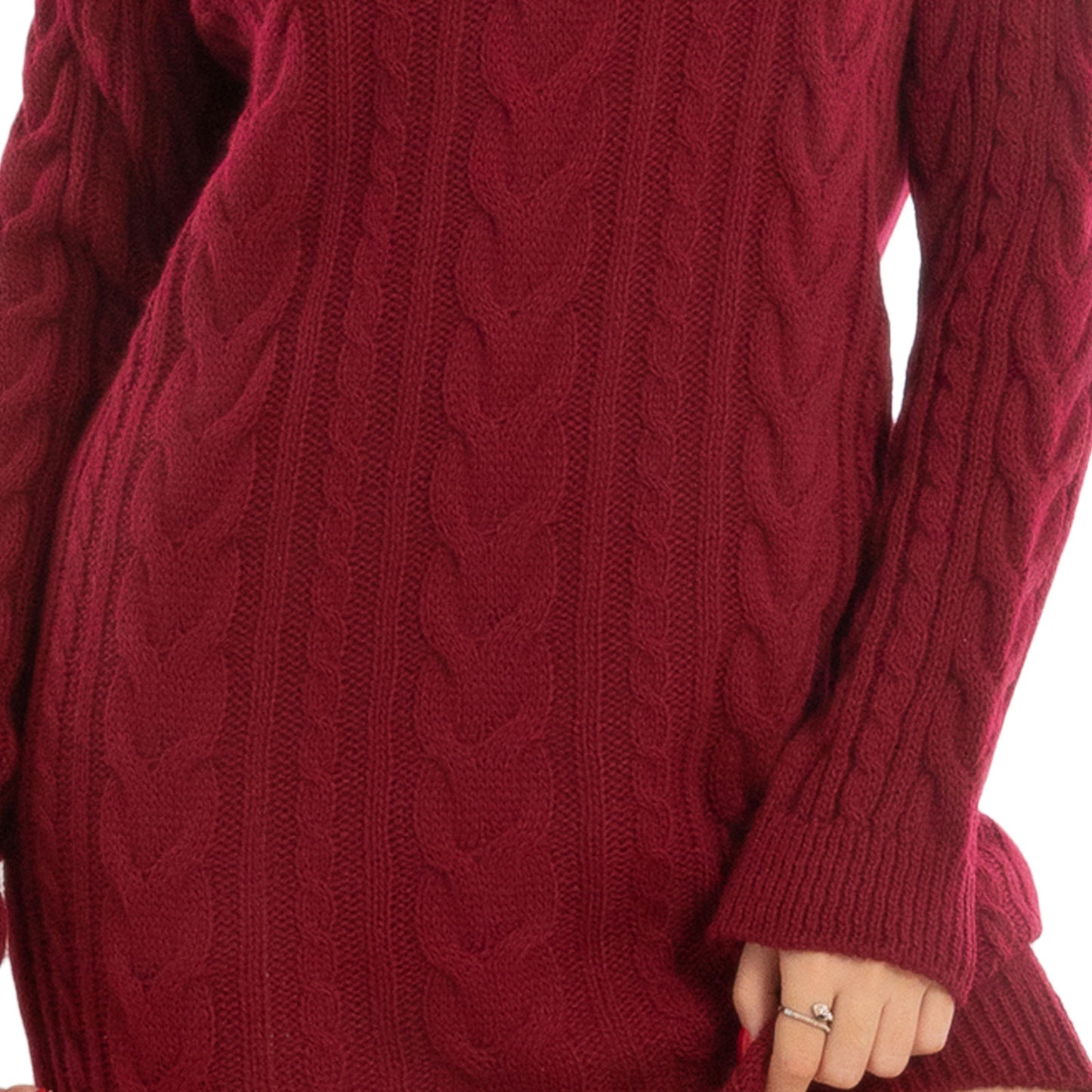 toocool maxi maglione donna miniabito vestito tricot collo alto vi 88320
