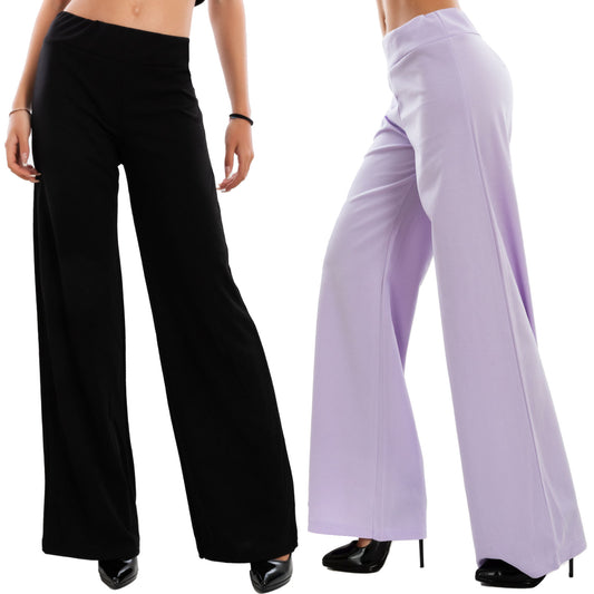 toocool pantaloni donna a palazzo basic vi 9292