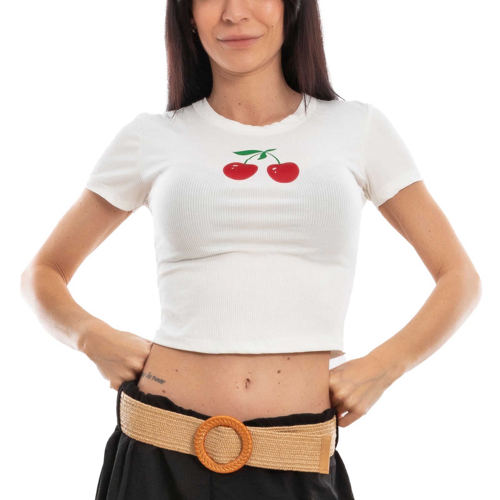 T-shirt con scollo rotondo, bianco | Intrend T-shirt con scollo rotondo, bianco | Intrend