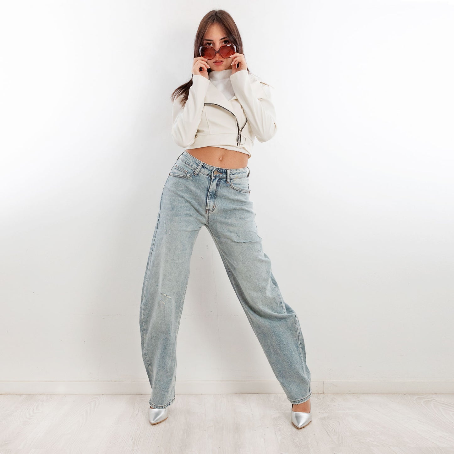 toocool jeans donna baggy banana pantaloni casual toocool dw1335