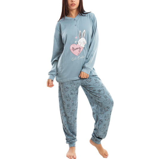 toocool pigiama donna felpato invernale coniglietti caldo c3101