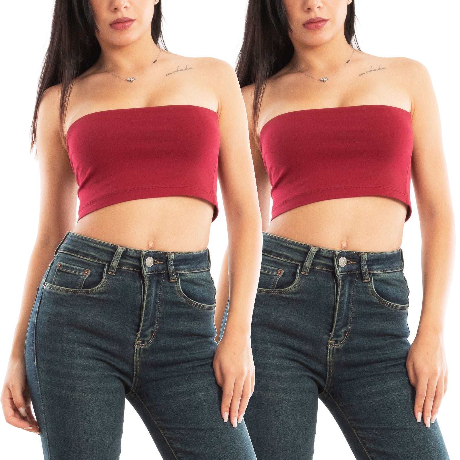 toocool stock 2 pezzi top donna senza maniche fascia estivo bustier vi 553