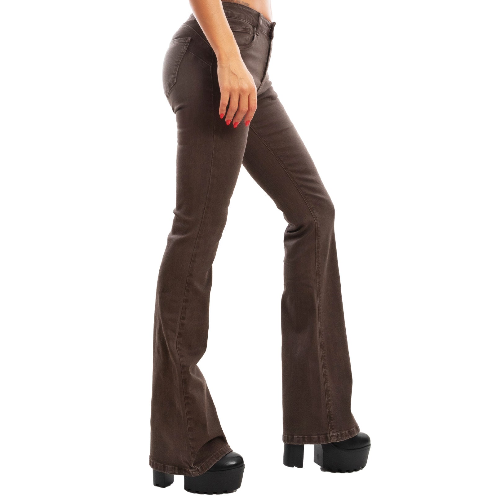 toocool jeans donna pantaloni zampa vita media push upfx1216