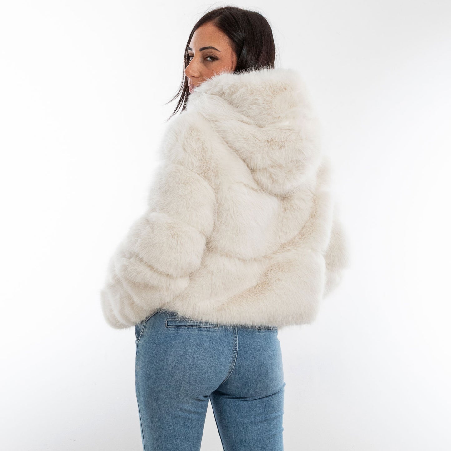 toocool pelliccia sintetica cappuccio donna pellicciotto corto ecopelliccia giacca toocool z9001 nero sl