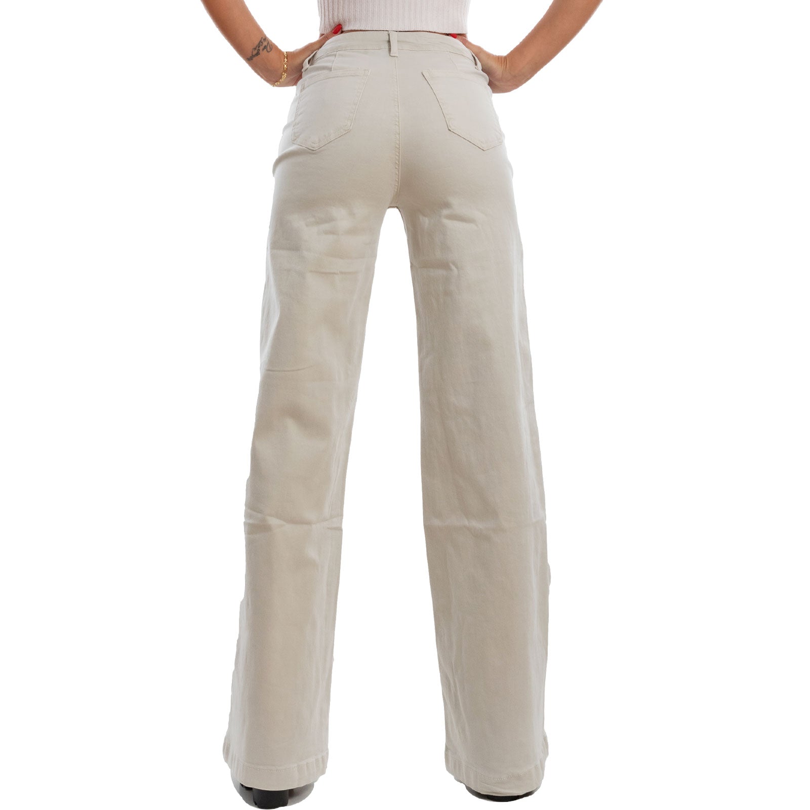 toocool jeans donna palazzo vita alta baggy denim colorati fx1219