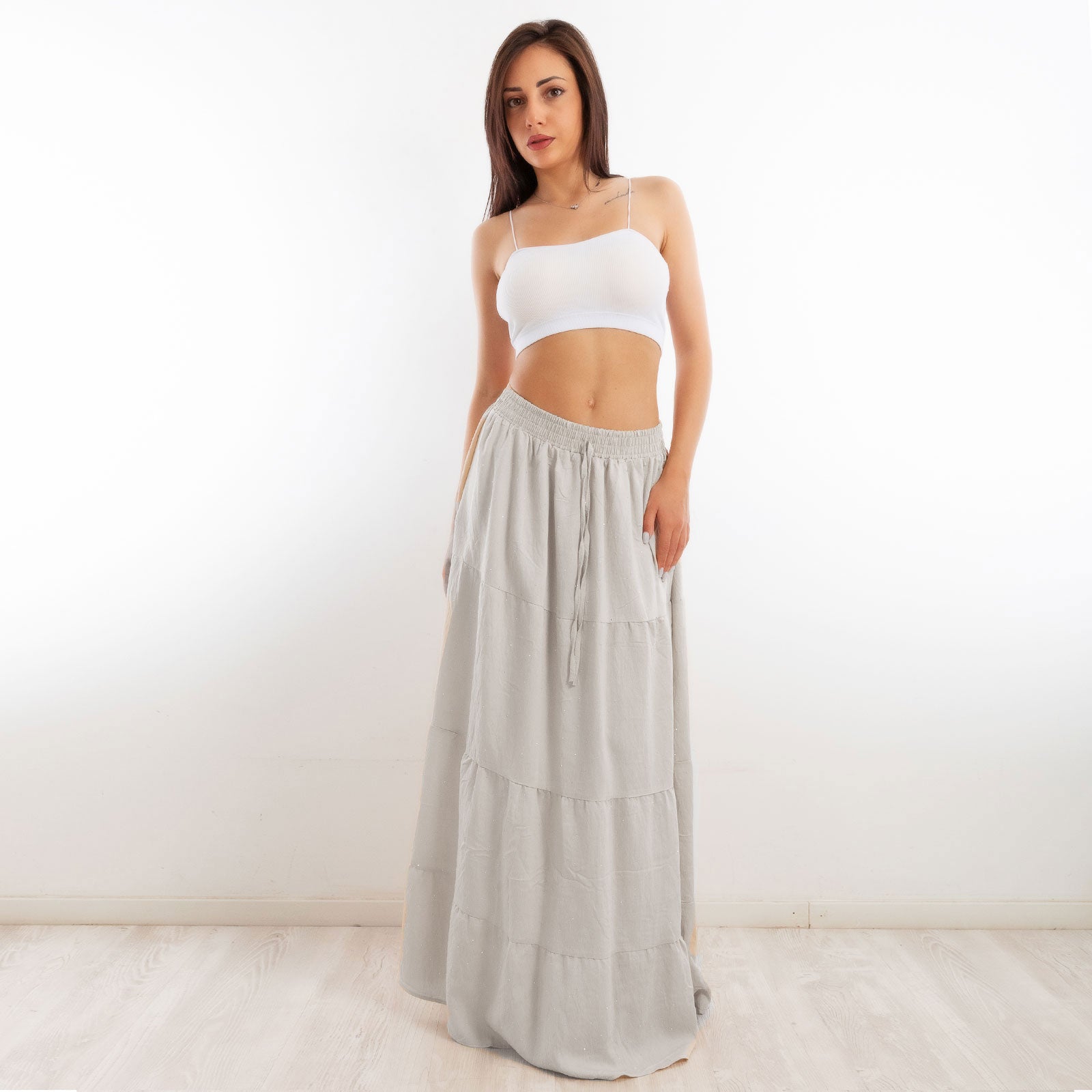 toocool gonna donna lunga leggera strass boho chic estiva balze yh78083