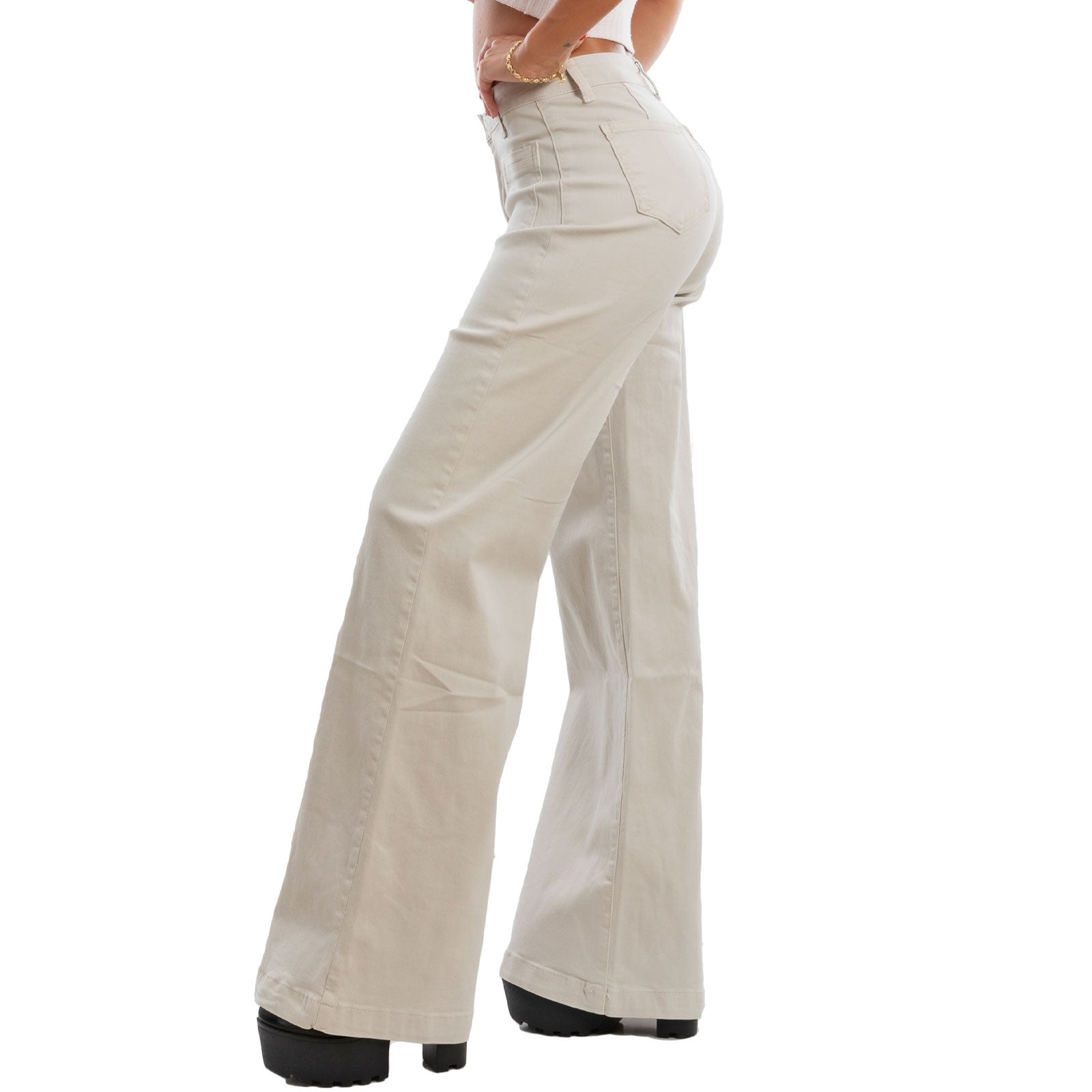 toocool jeans donna palazzo vita alta baggy denim colorati fx1219