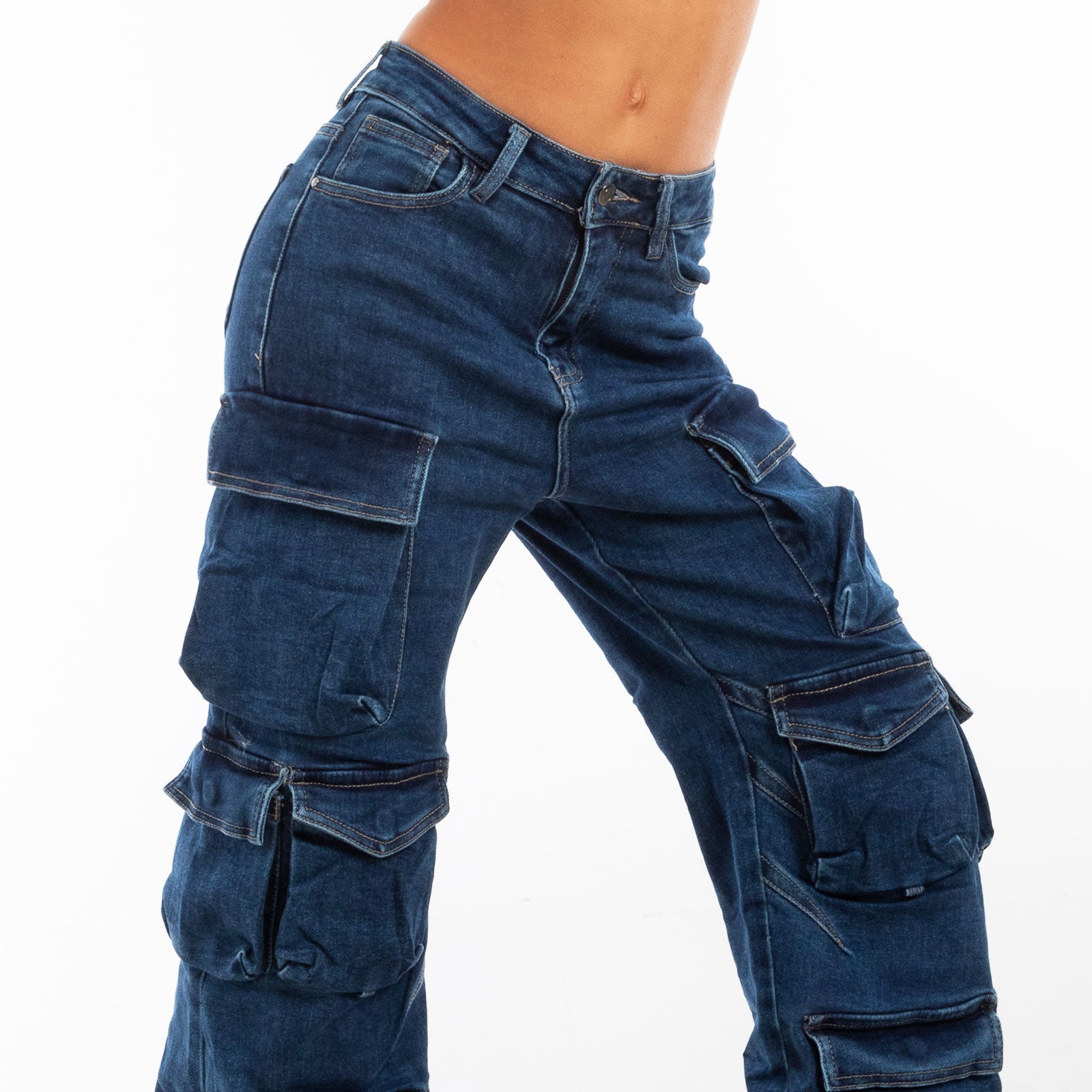 immagine-13-toocool-jeans-vita-alta-cargo-larghi-denim-casual-f80