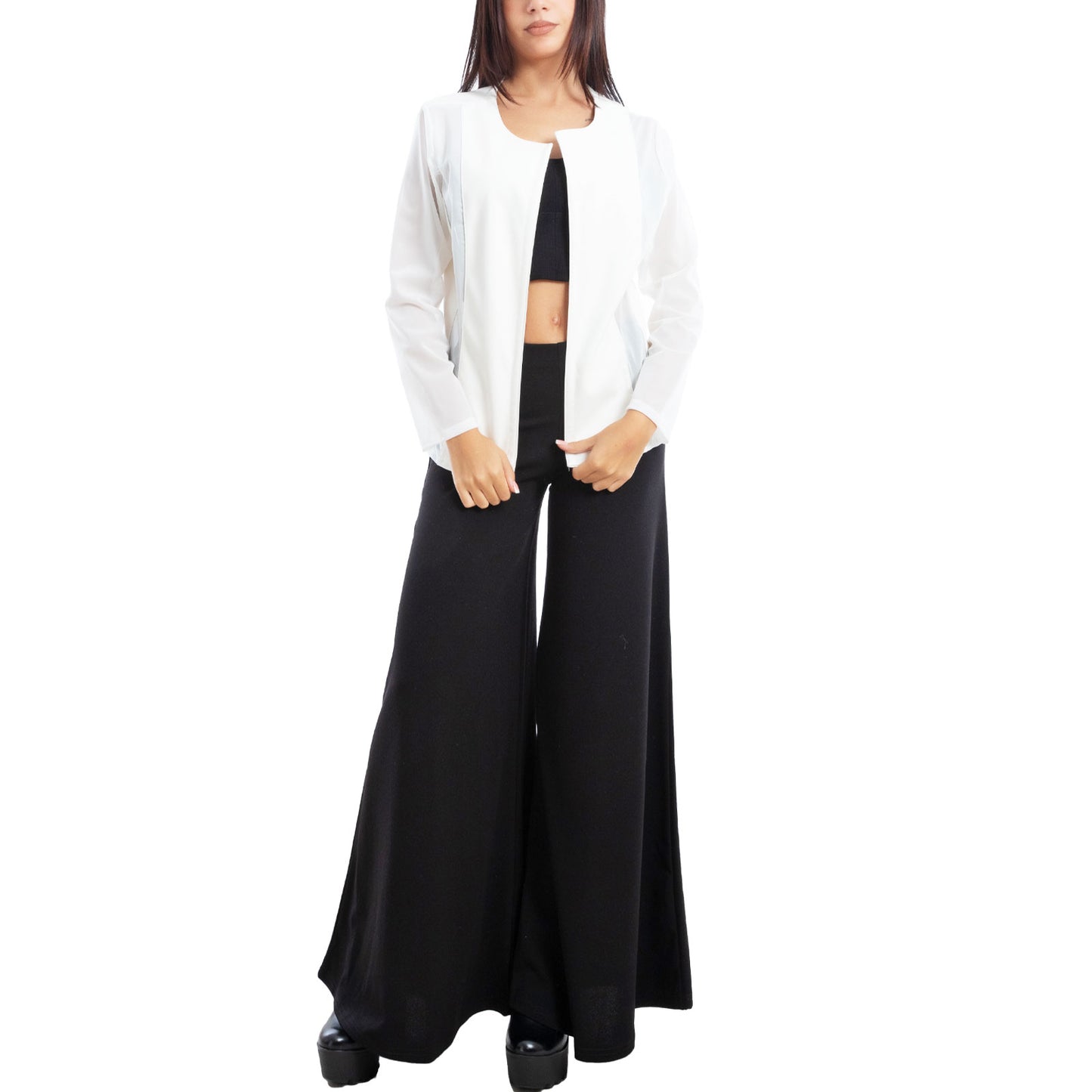 toocool giacca pelle sintetica donna velata elegante g987