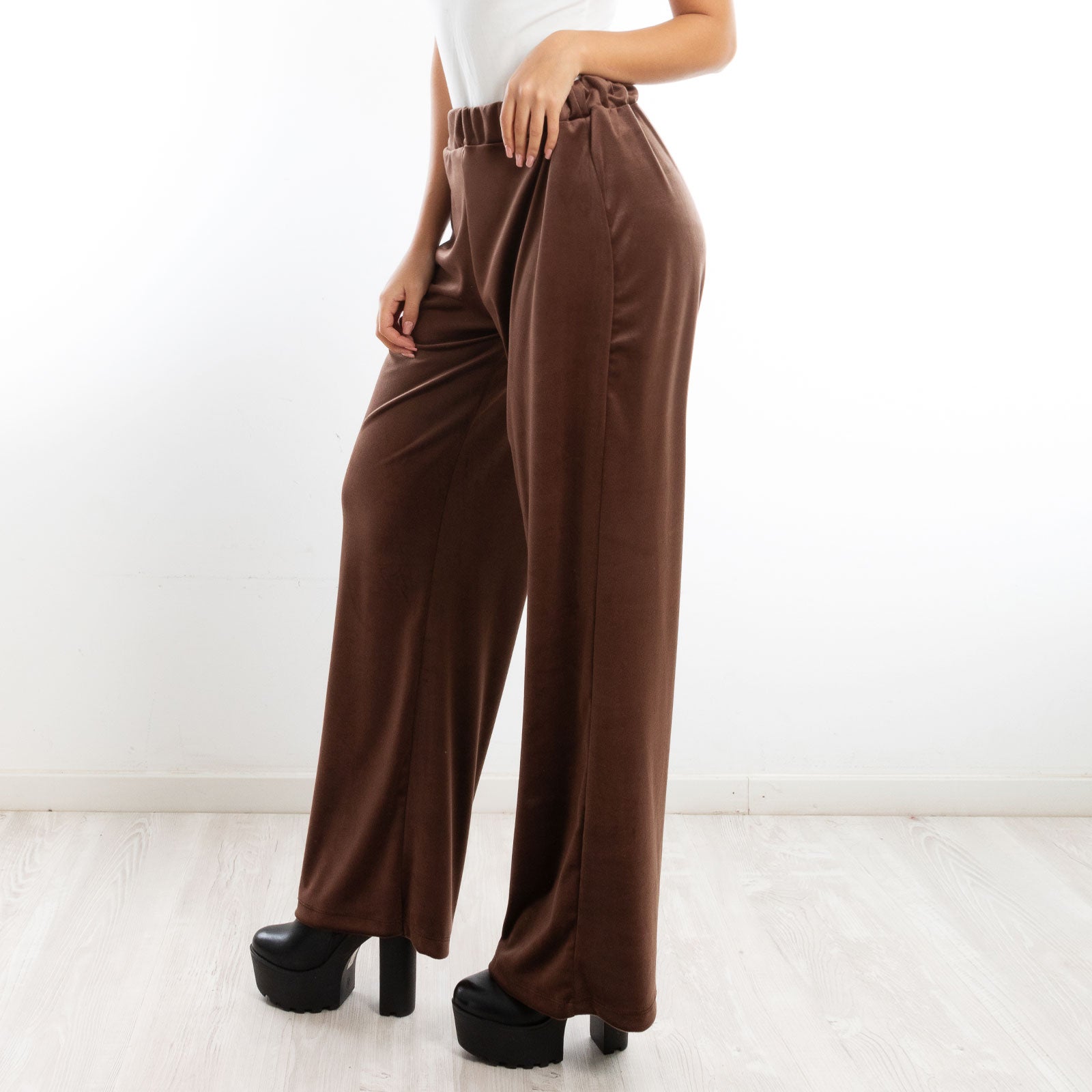 toocool pantaloni donna palazzo ciniglia velluto vi 5250