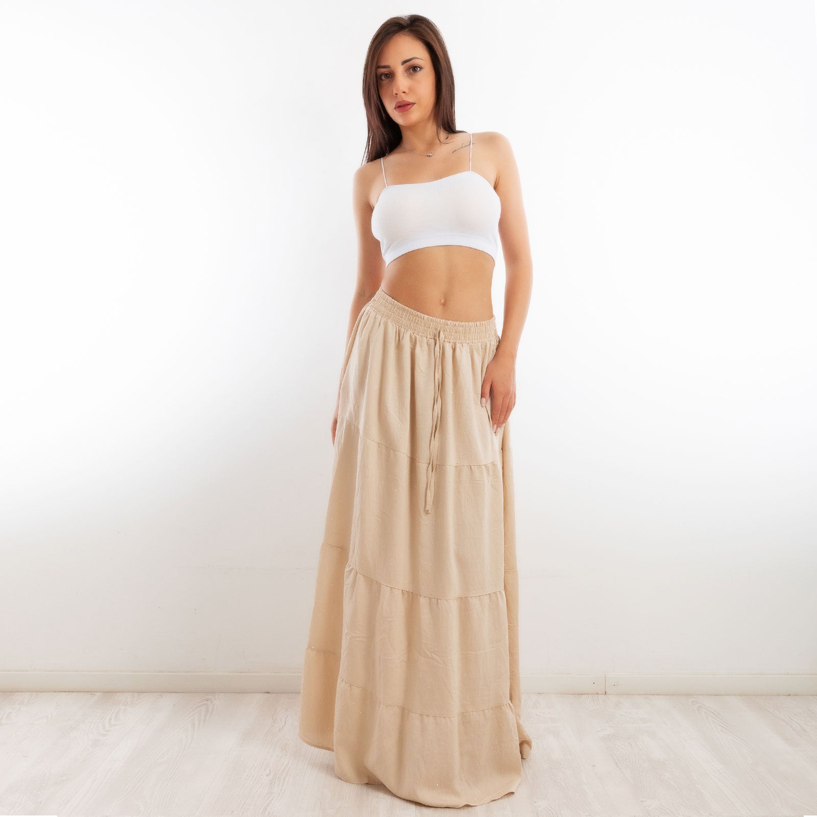 toocool gonna donna lunga leggera strass boho chic estiva balze yh78083