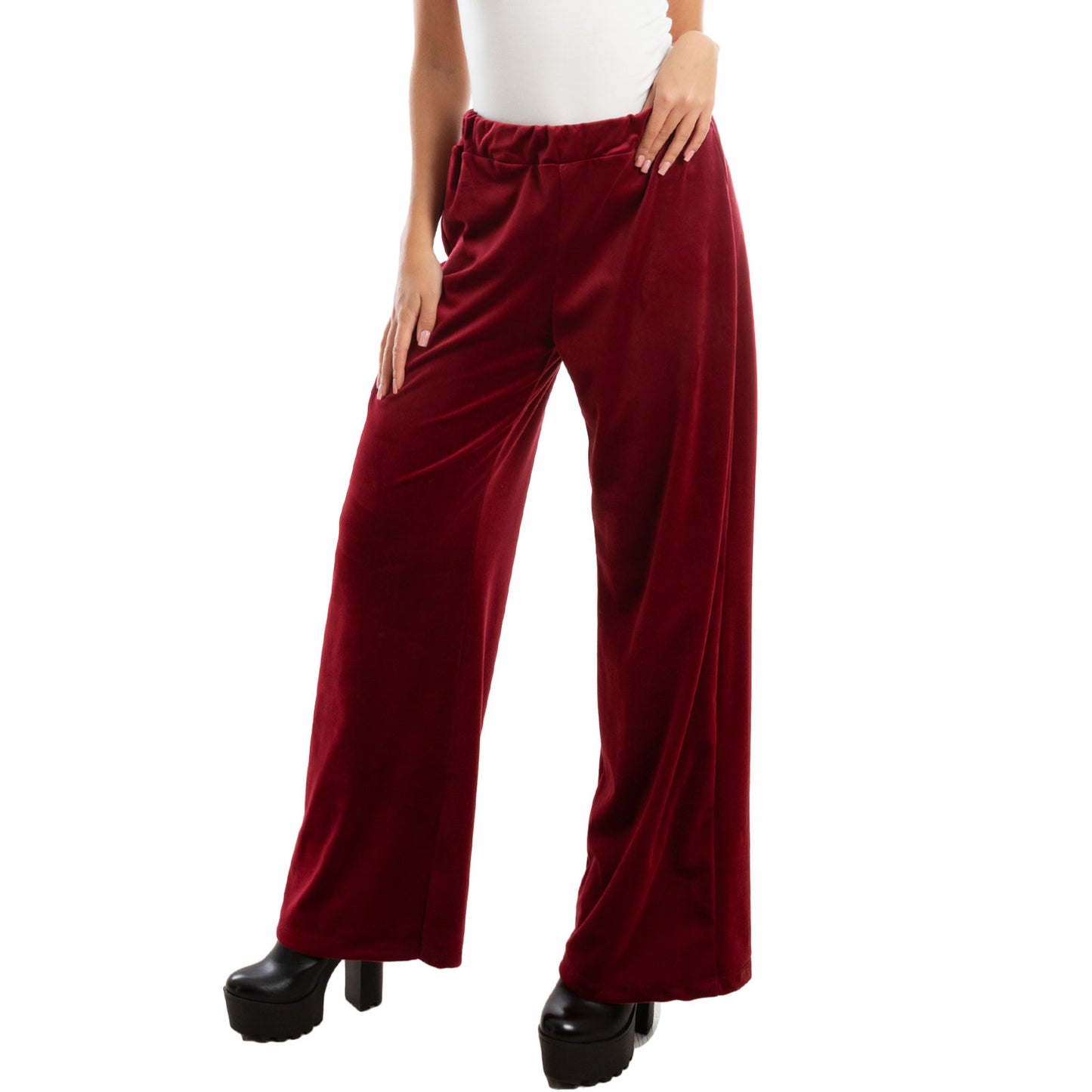 toocool pantaloni donna palazzo ciniglia velluto vi 5250