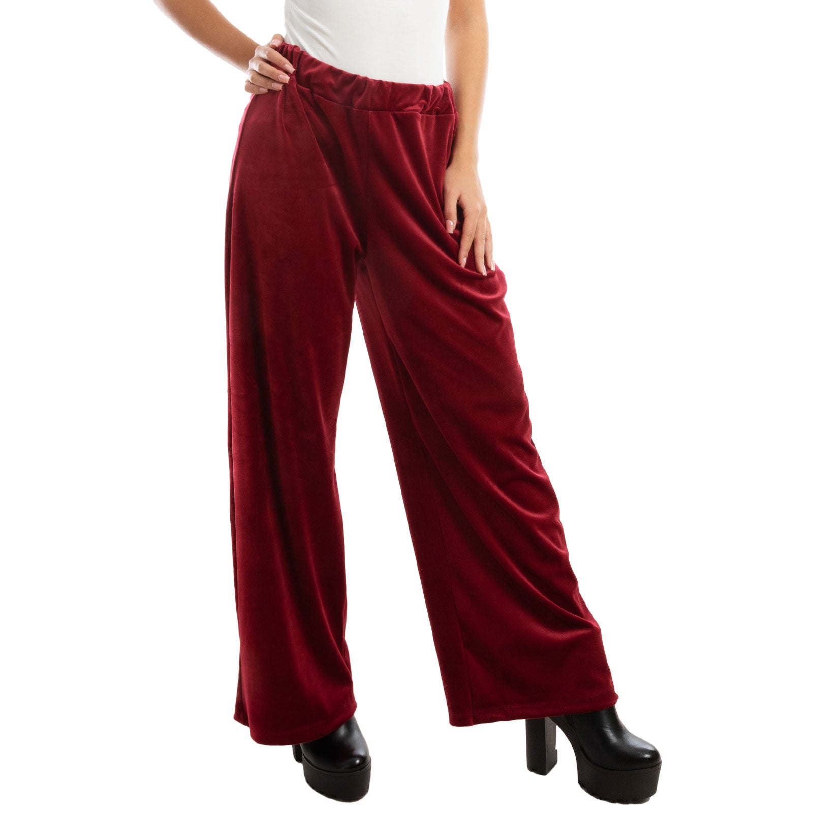toocool pantaloni donna palazzo ciniglia velluto vi 5250