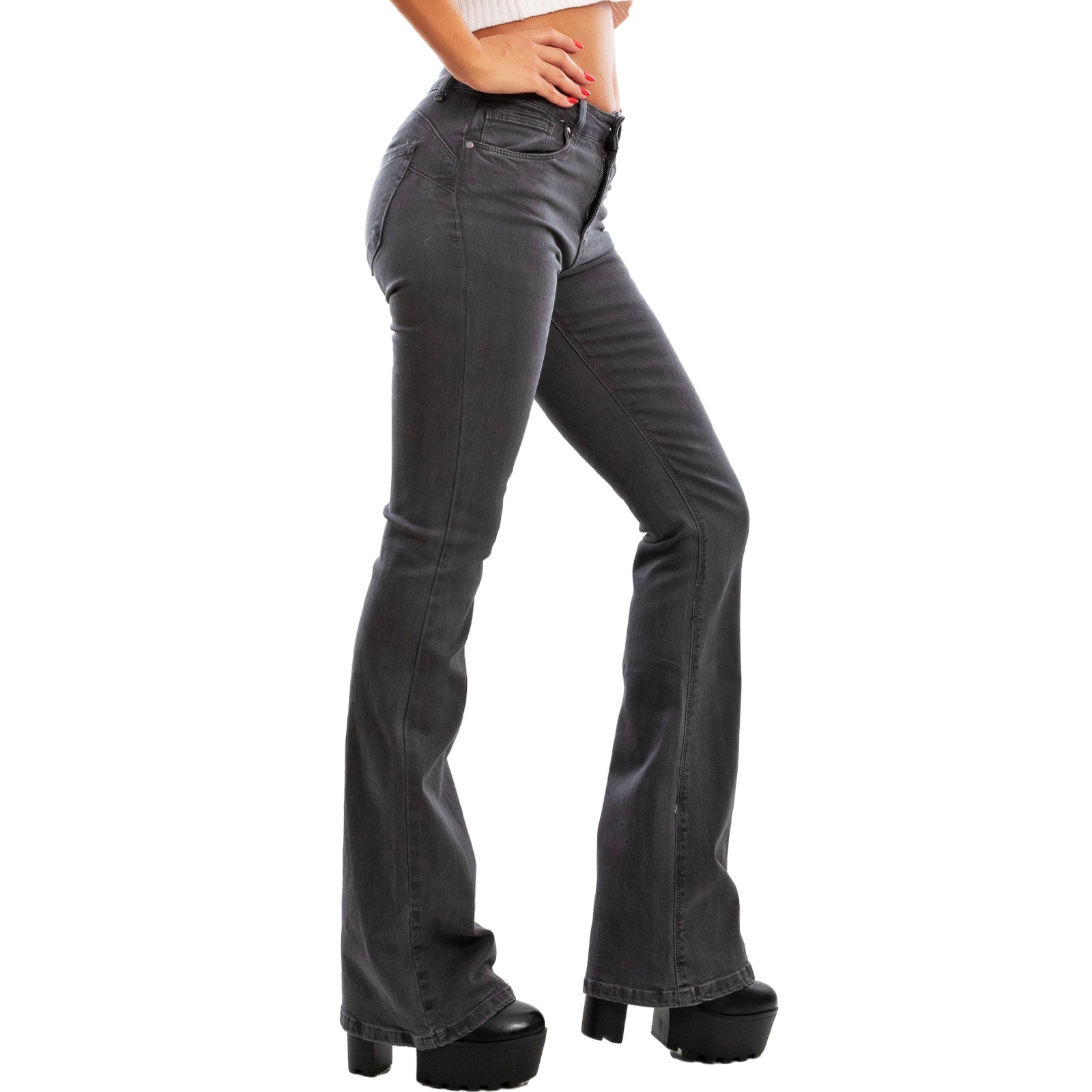 toocool jeans donna pantaloni zampa vita media push upfx1216