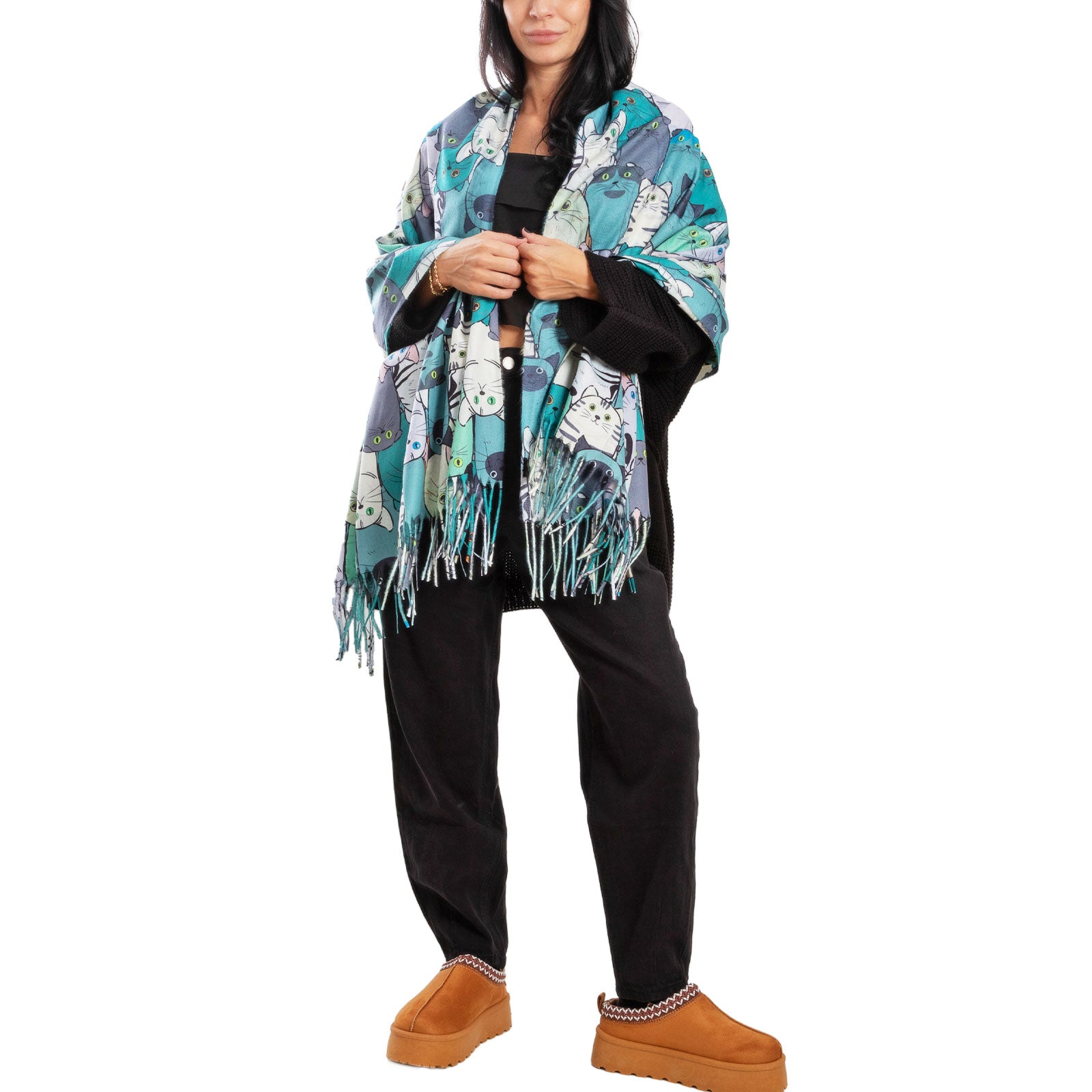 immagine-18-toocool-sciarpa-unisex-gatti-stola-frange-foulard-scialle-em-3579