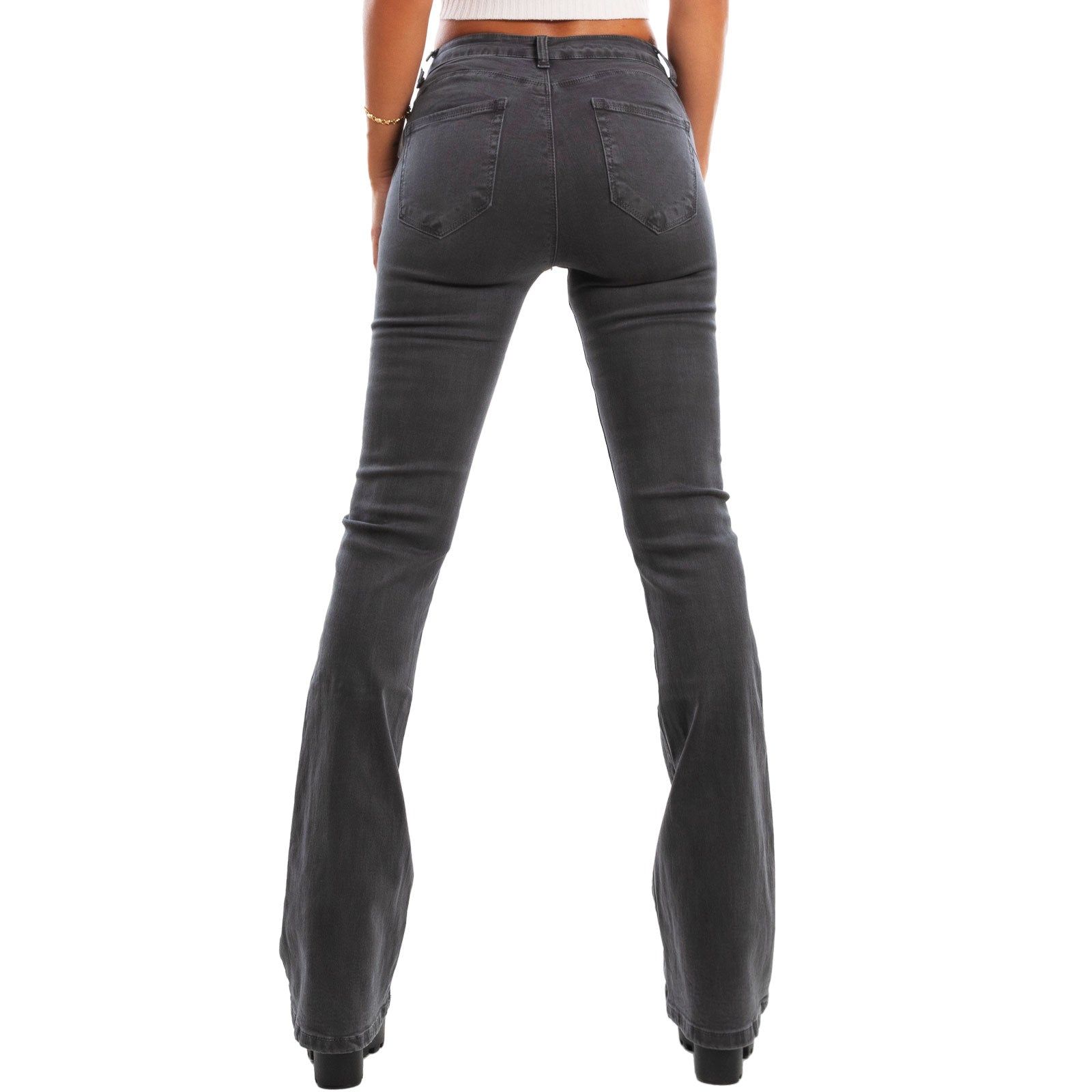 toocool jeans donna pantaloni zampa vita media push upfx1216