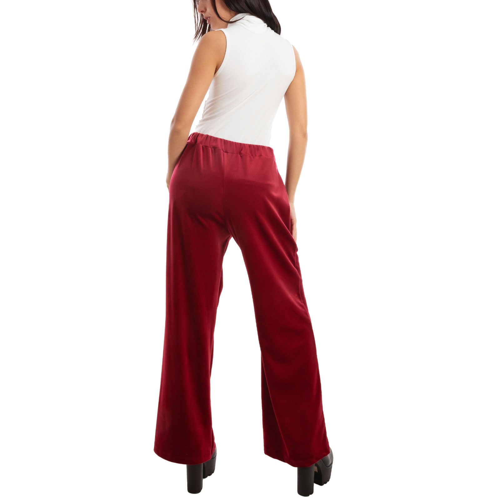 toocool pantaloni donna palazzo ciniglia velluto vi 5250