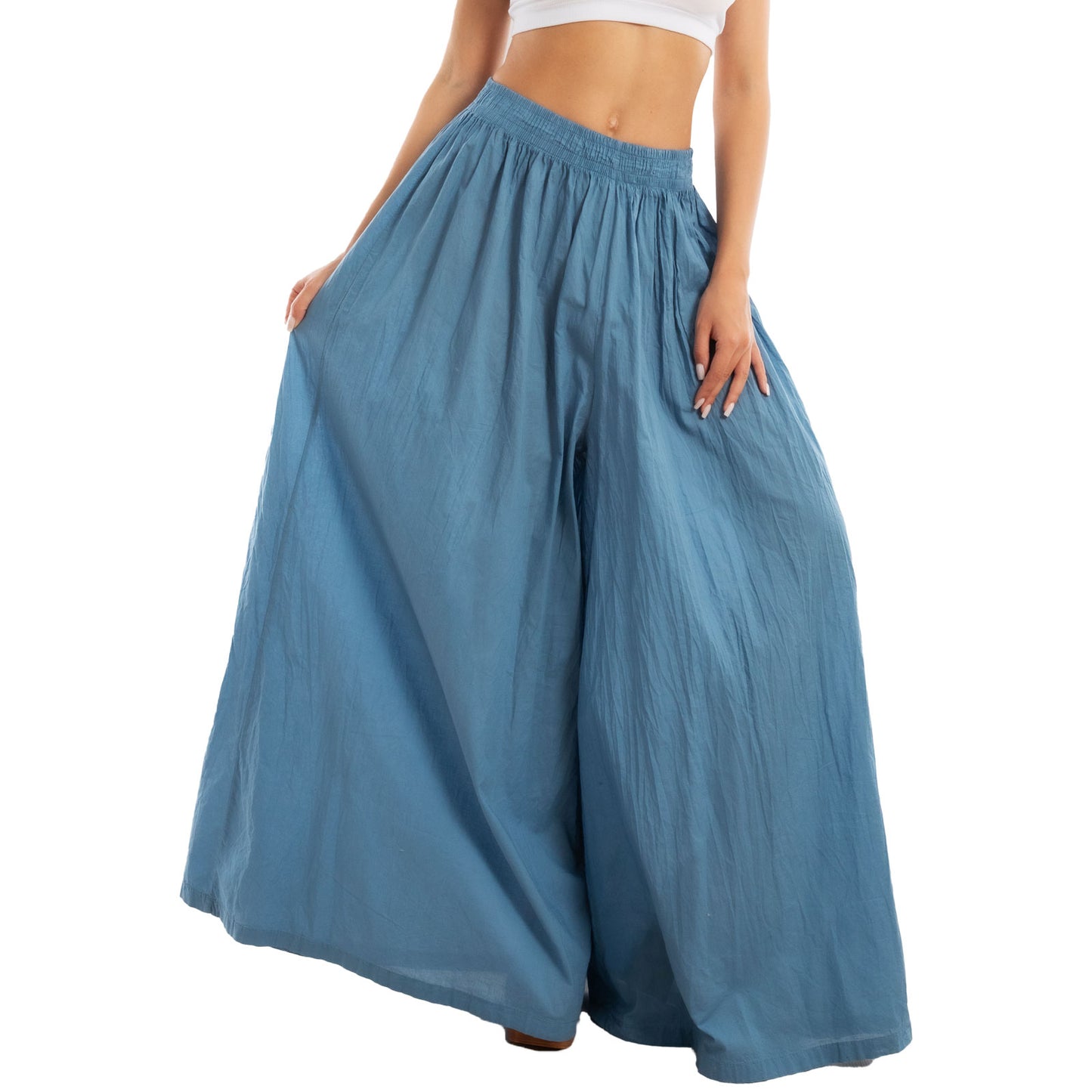 toocool pantaloni leggeri donna estivi cotone larghi ampi ms 95188