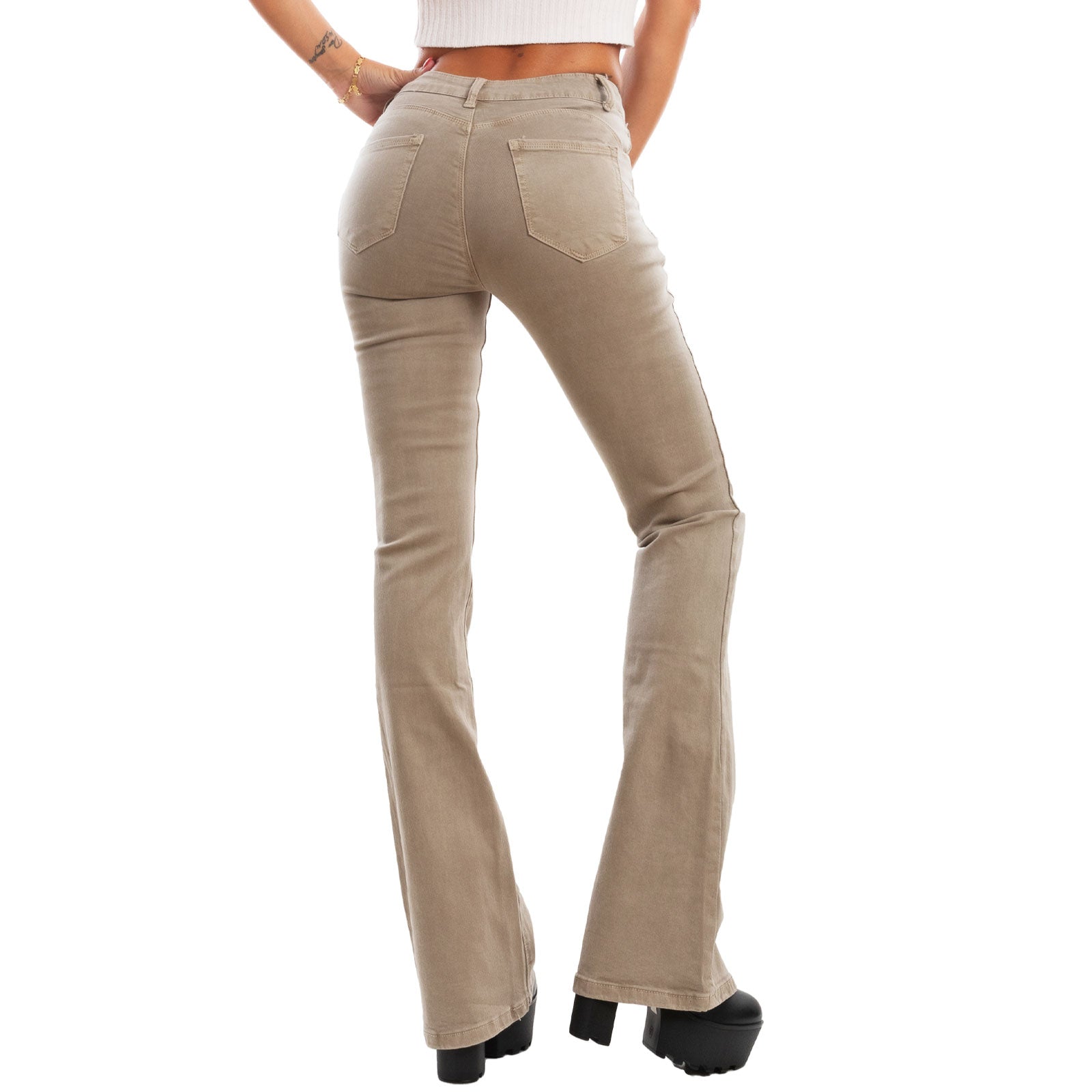 toocool jeans donna pantaloni zampa vita media push upfx1216