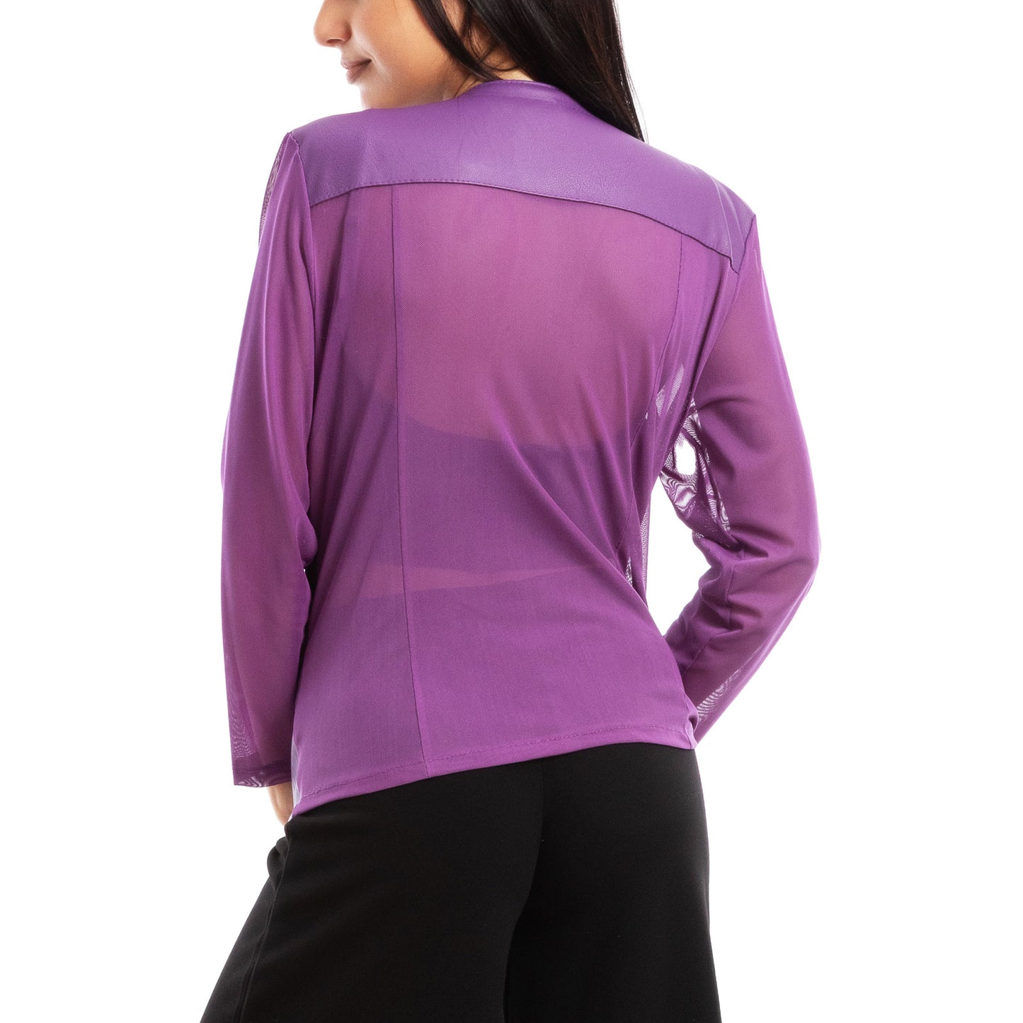 toocool giacca pelle sintetica donna velata elegante g987