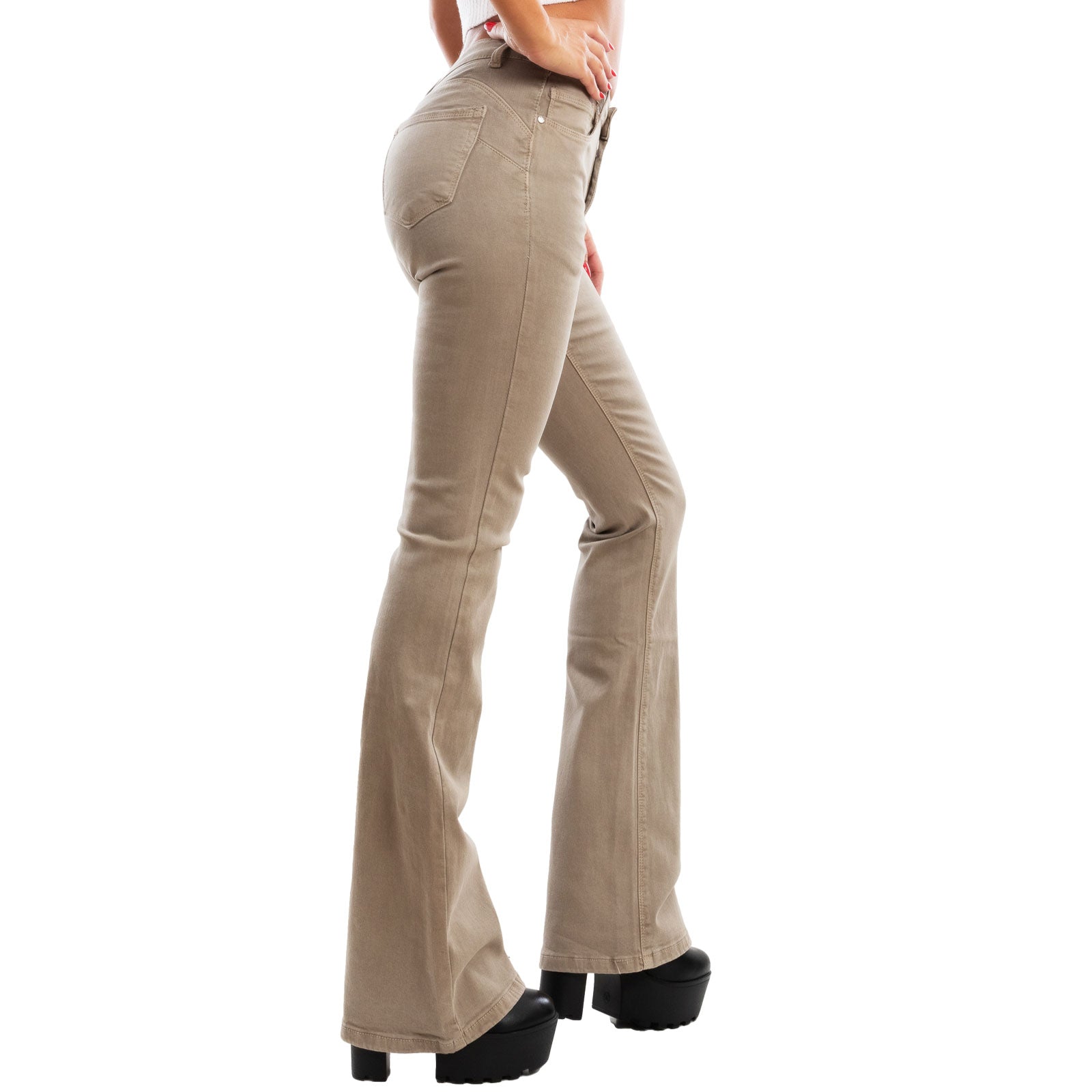 toocool jeans donna pantaloni zampa vita media push upfx1216