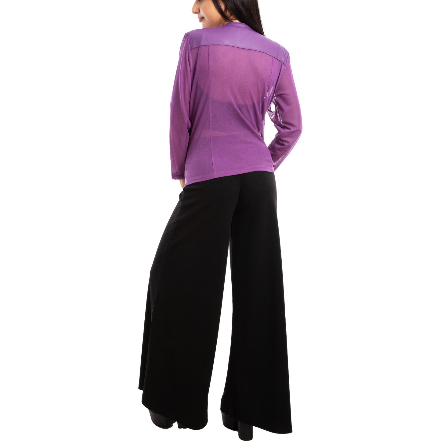toocool giacca pelle sintetica donna velata elegante g987