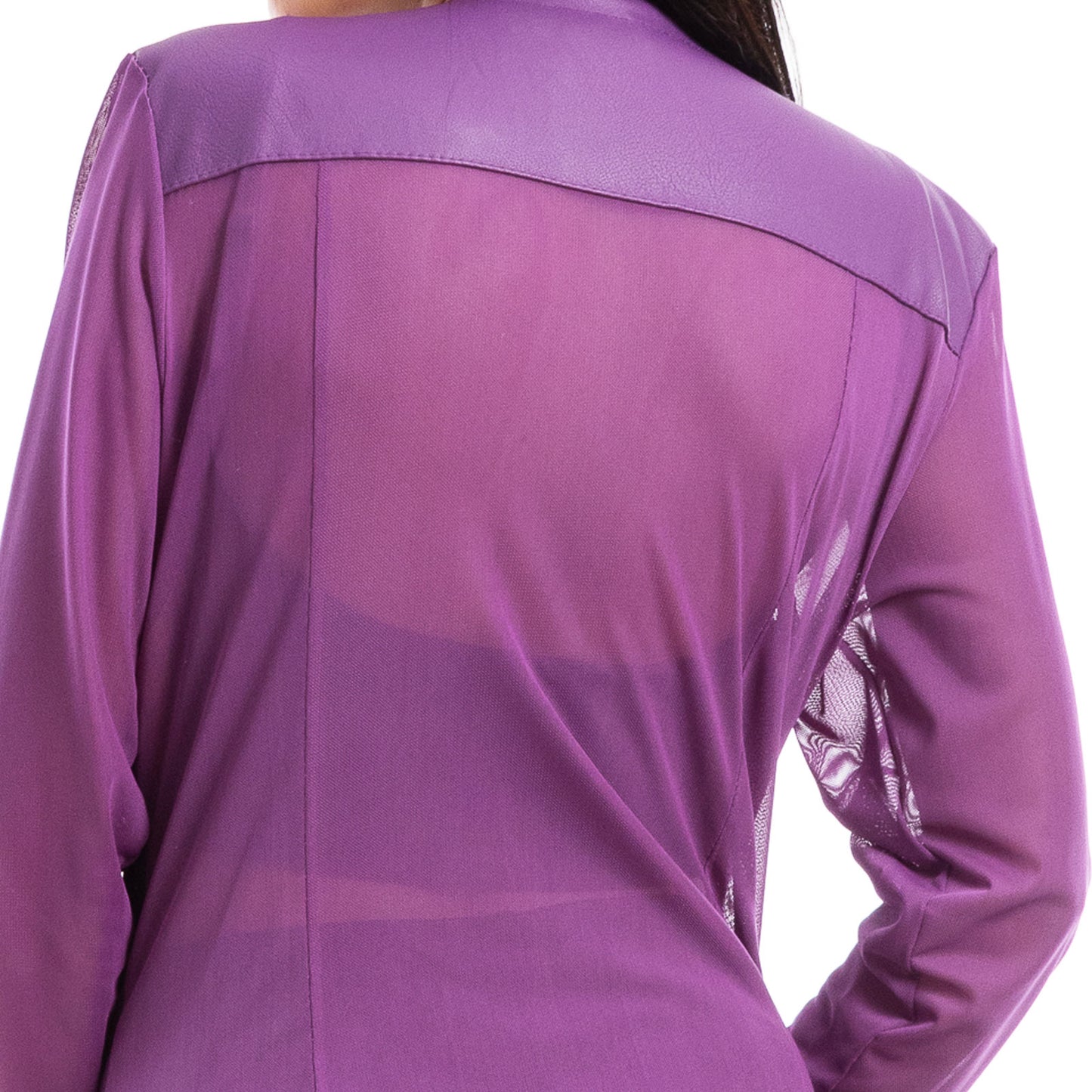 toocool giacca pelle sintetica donna velata elegante g987