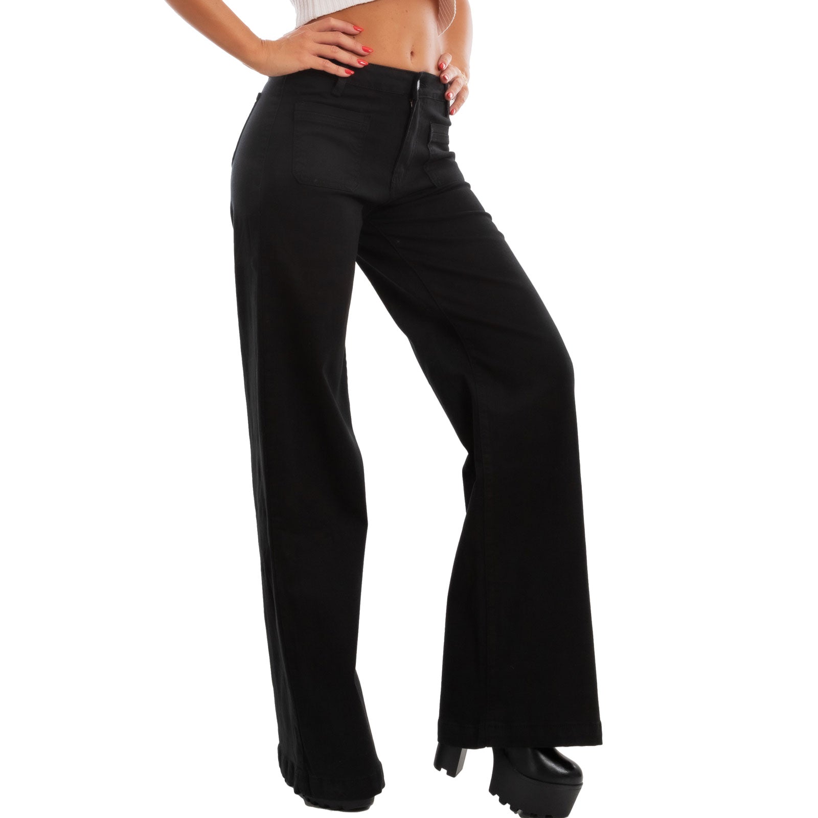 toocool jeans donna palazzo vita alta baggy denim colorati fx1219