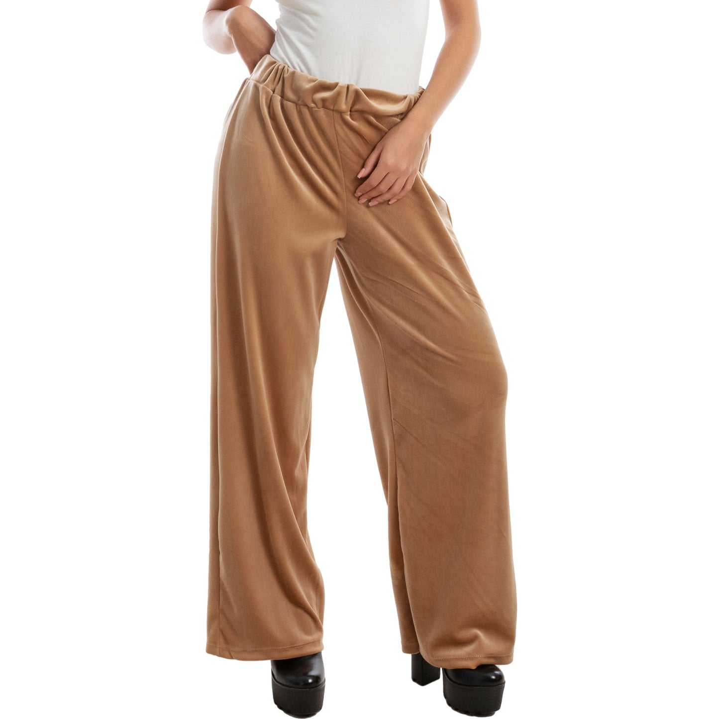 toocool pantaloni donna palazzo ciniglia velluto vi 5250
